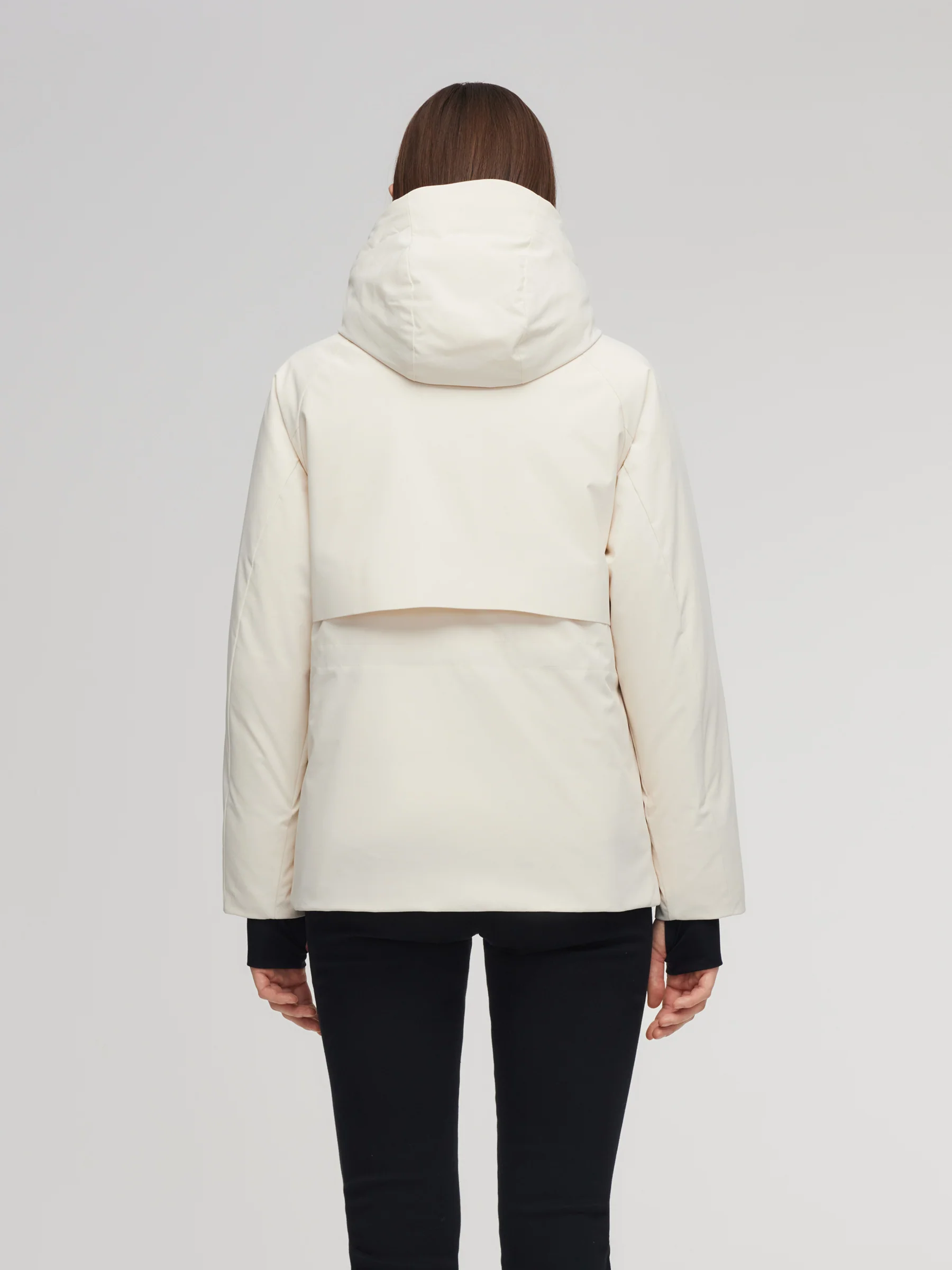 Drawstring Waist Unisex Hooded Goose Down Coat - Image 5