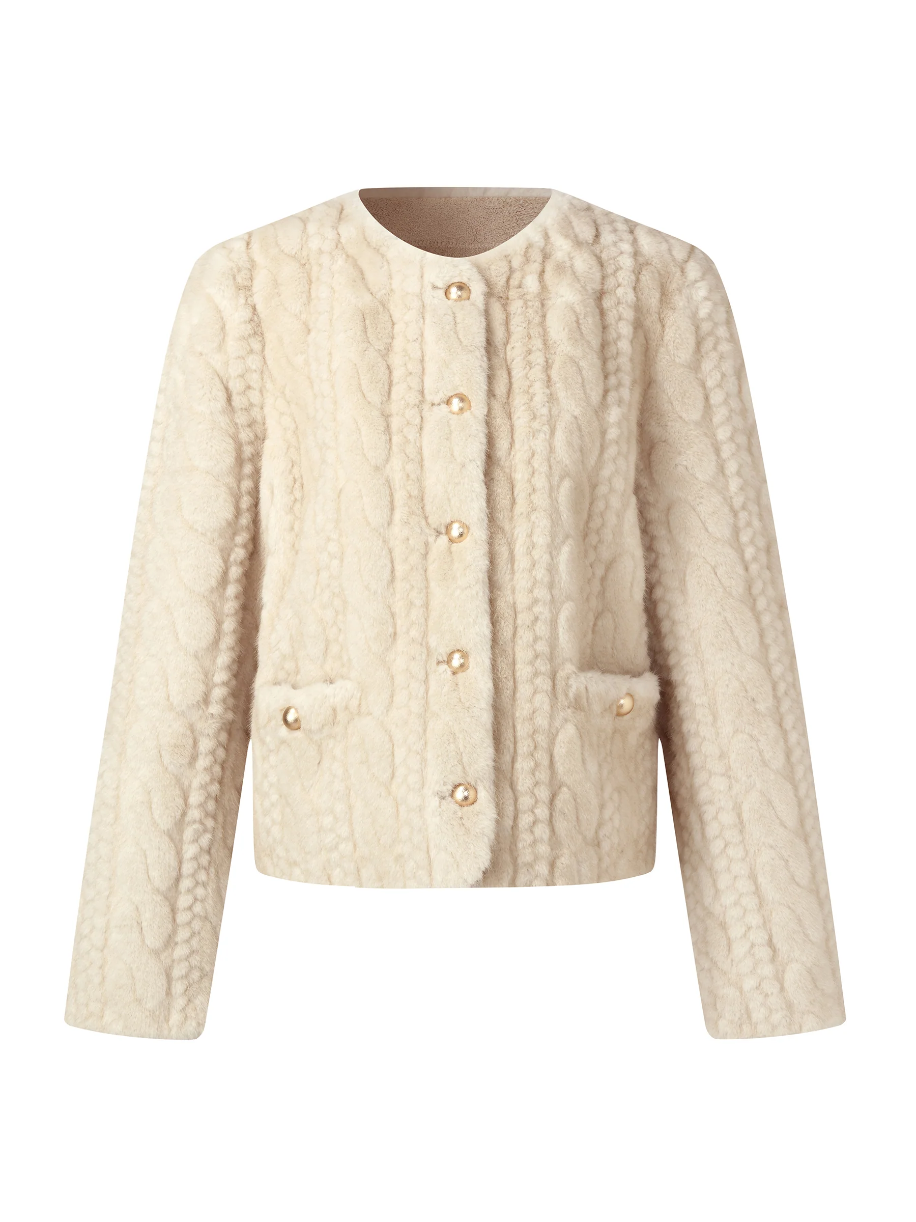 Eco-friendly Faux Fur Textured Women Coat - Image 8