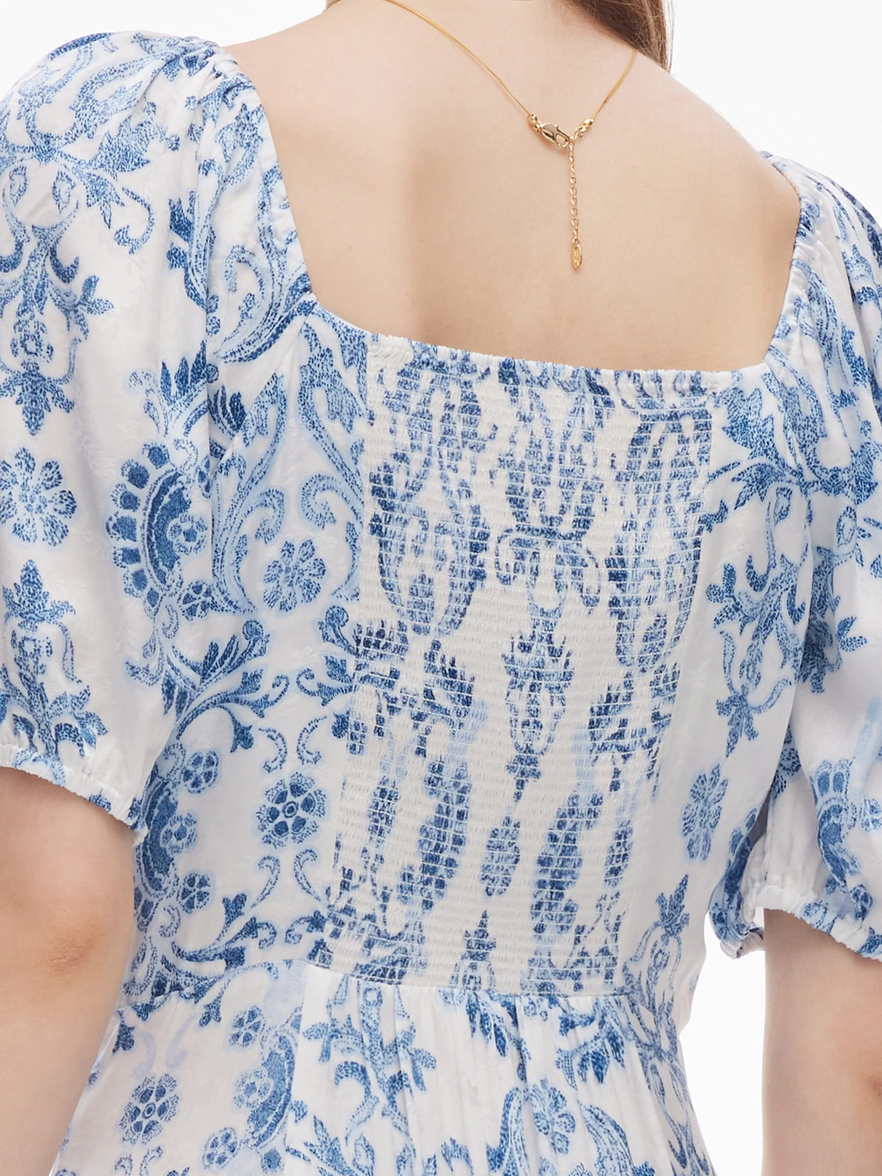 Floral Print Convertible Neckline Women Side Slit Maxi Dress - Image 4