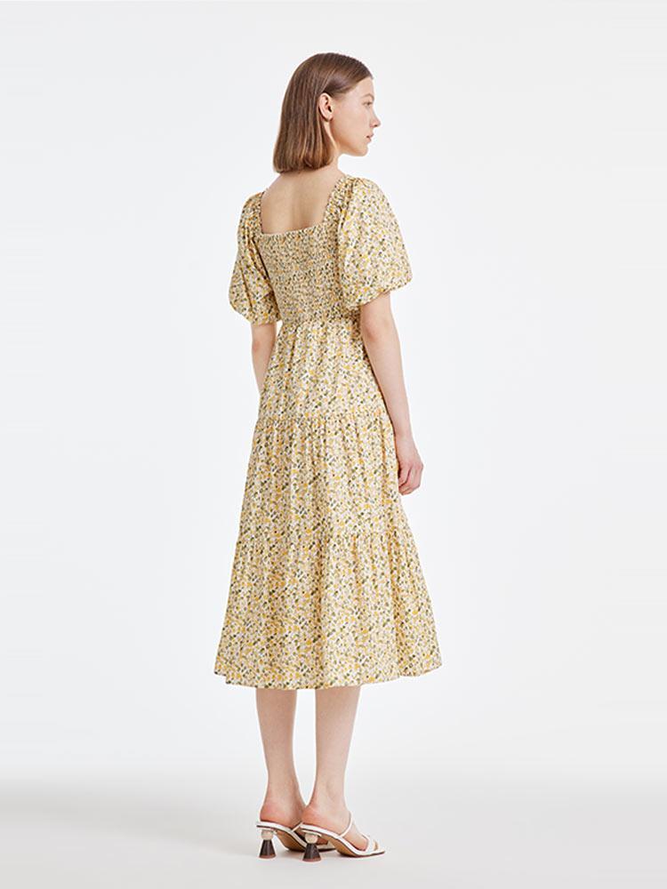 Floral Puff Sleeve Dress - Image 4