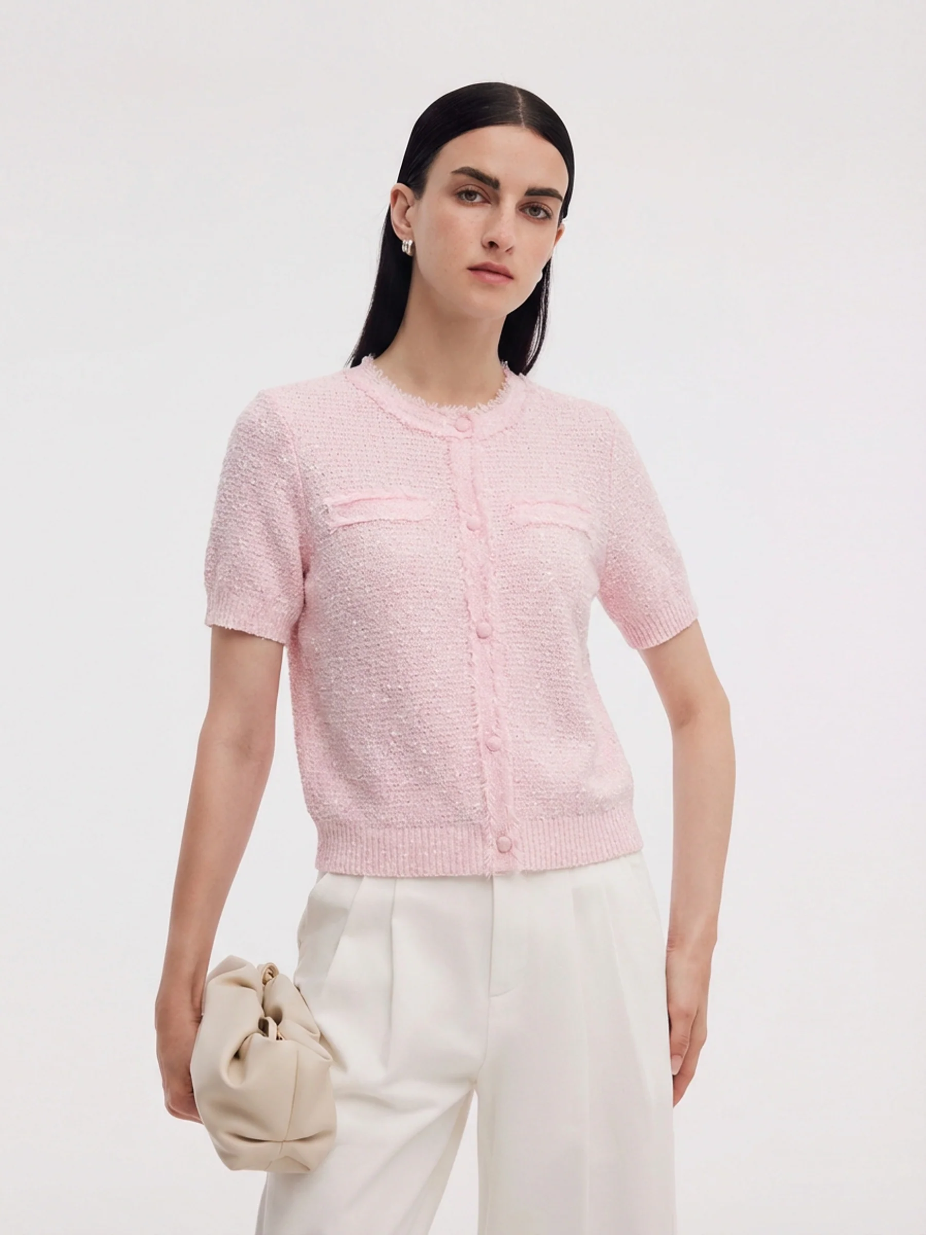 Frayed Edge Women Knit Top - Image 3