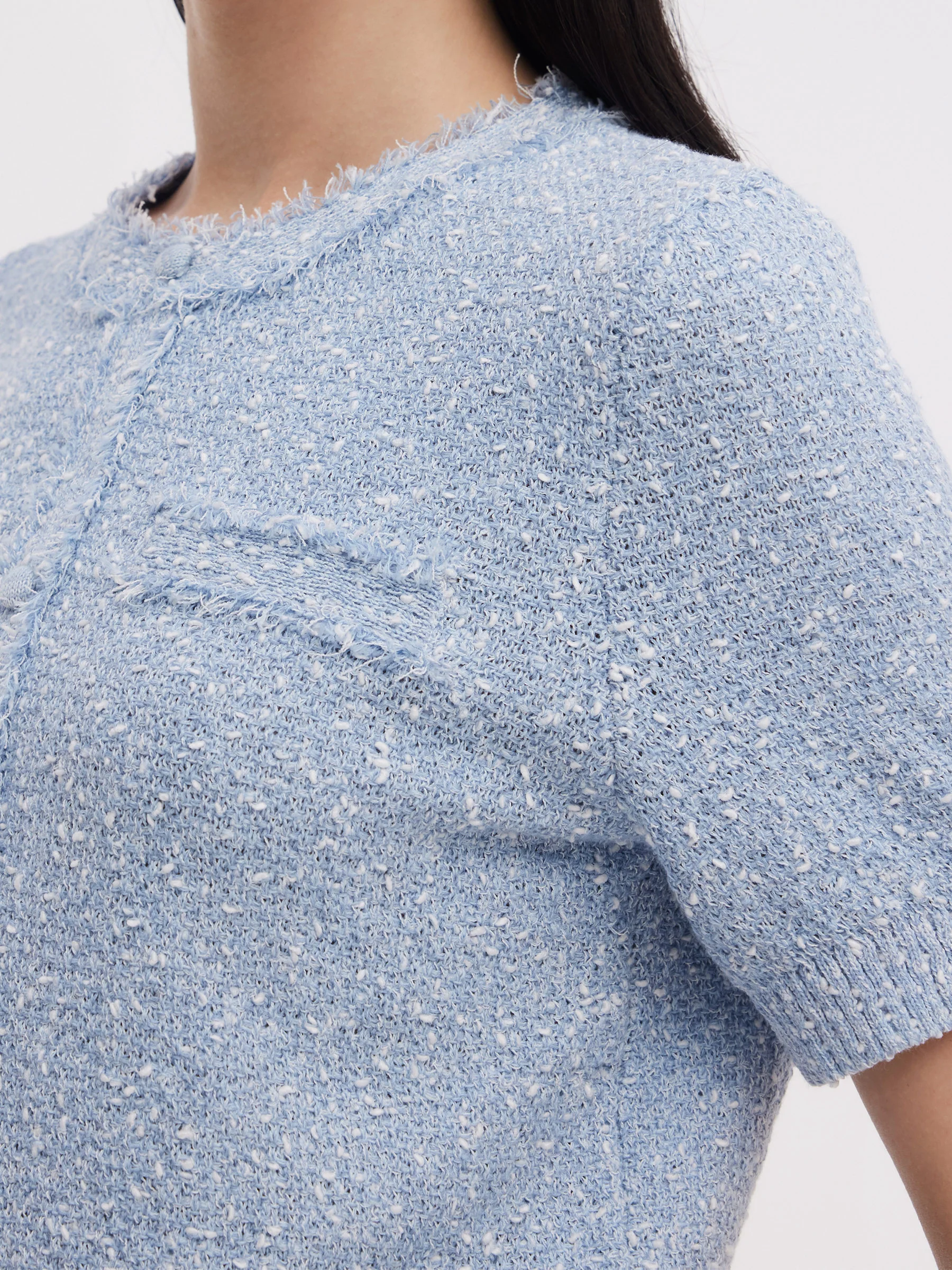 Frayed Edge Women Knit Top - Image 7