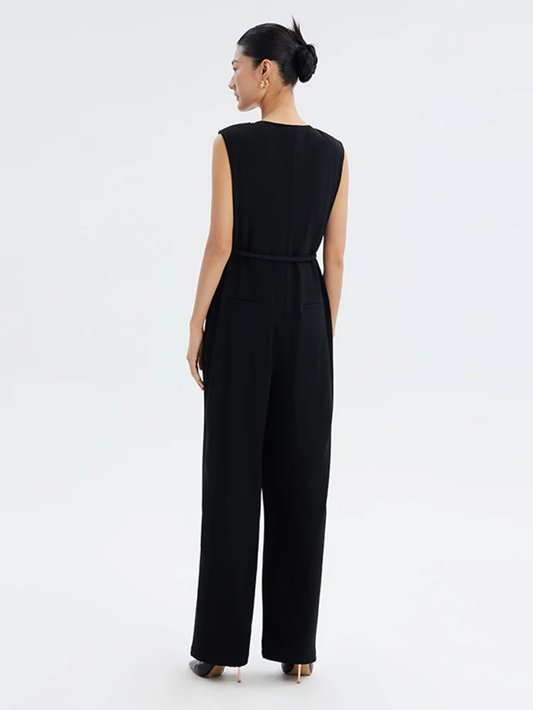 Full Length Triacetate Sleeveless Jumpsuit - Image 3