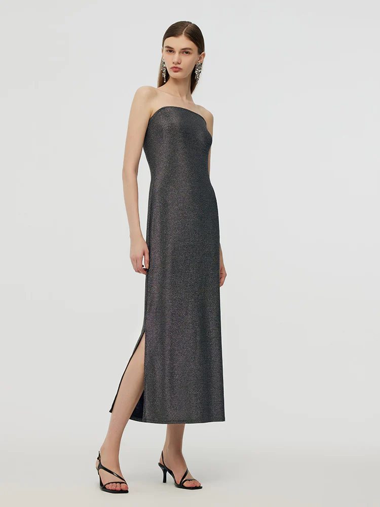 Glitter Women Party Slip Maxi Dress With Detachable Spaghetti Strap - Image 13