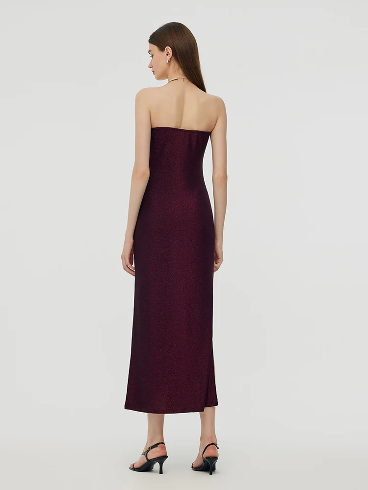 Glitter Women Party Slip Maxi Dress With Detachable Spaghetti Strap - Image 8