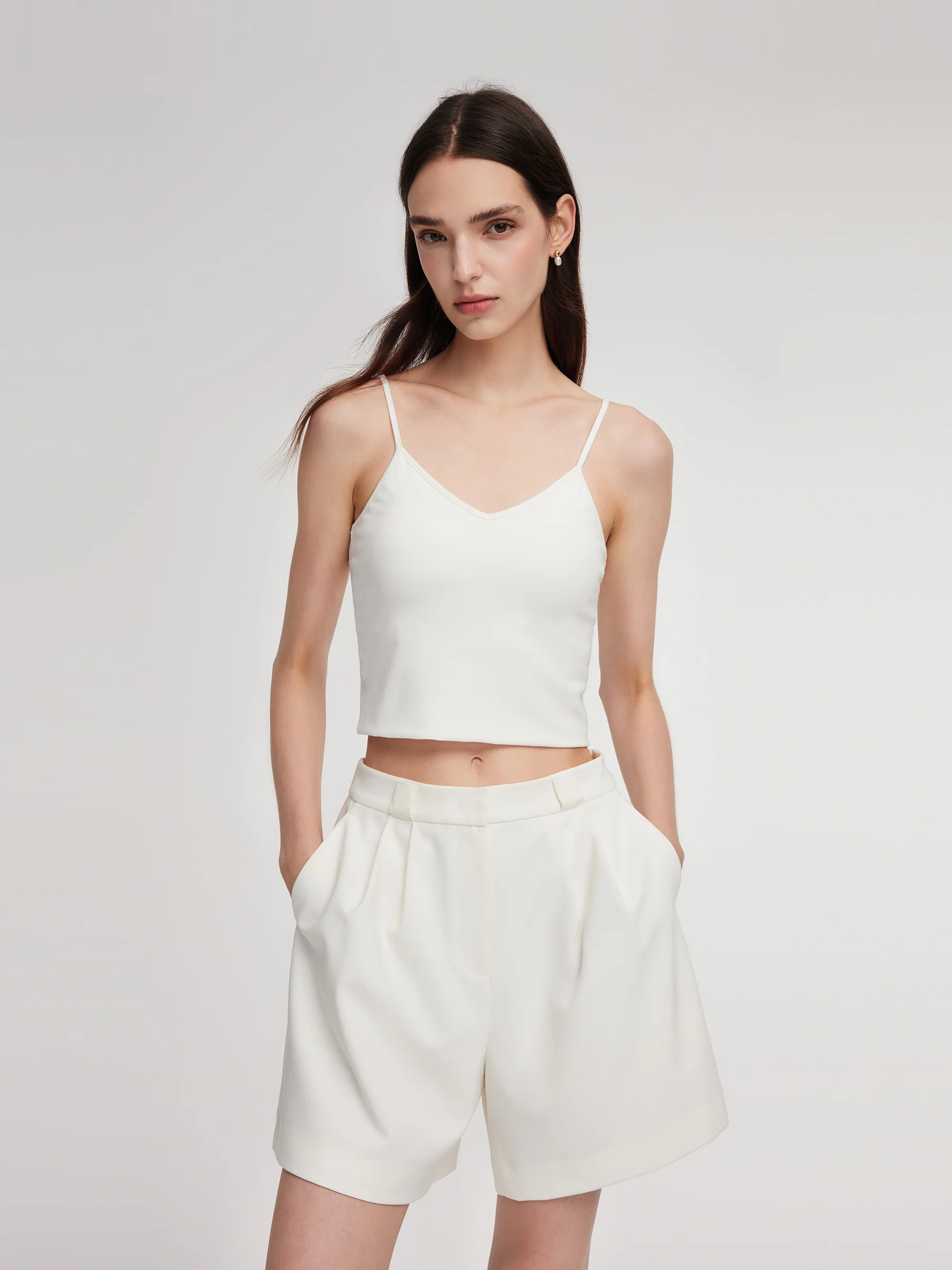 Gradient Openwork Knit Top And Knit Camisole Two-Piece Set - Image 4