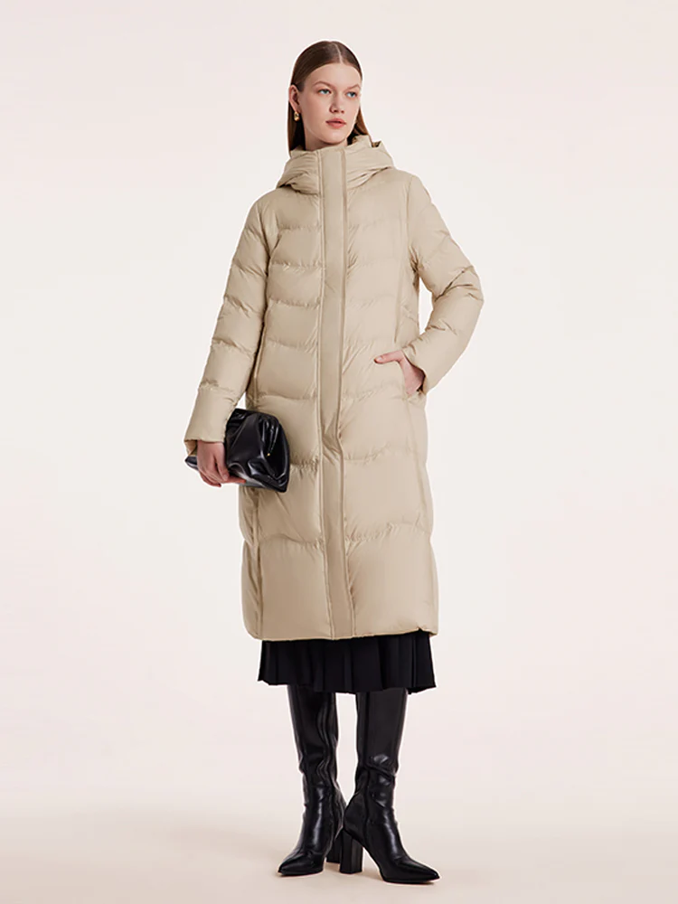 Hooded Long Goose Down Garment - Image 2