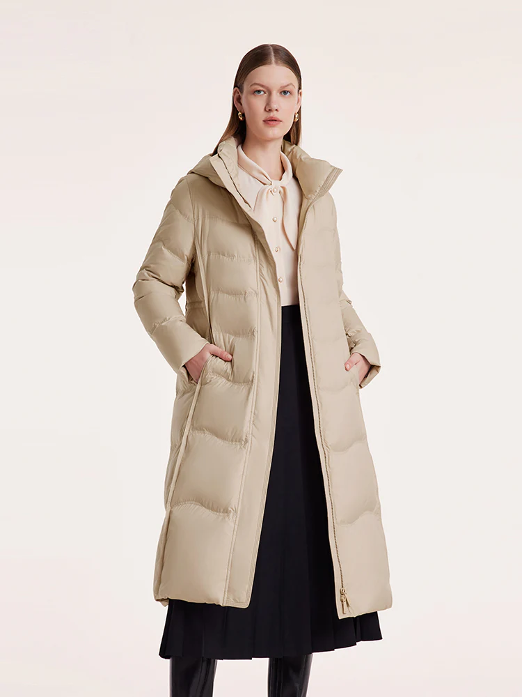 Hooded Long Goose Down Garment - Image 3
