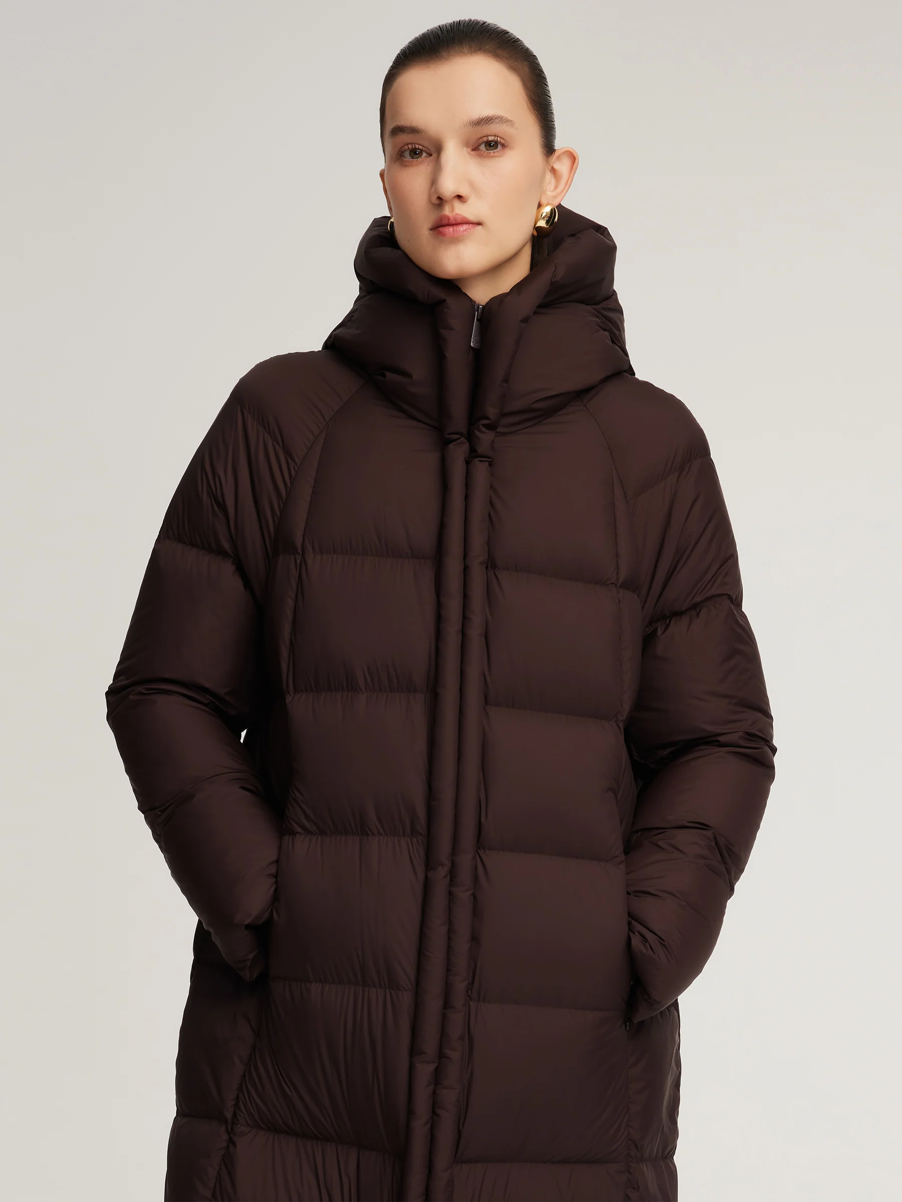 Cocoon Hooded Long Goose Down Puffer Coat - Image 6