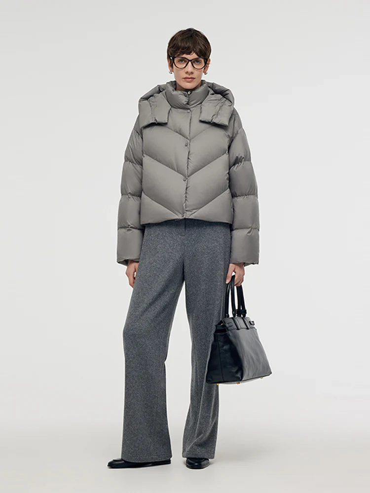Hooded Short Goose Down Jacket - Image 3