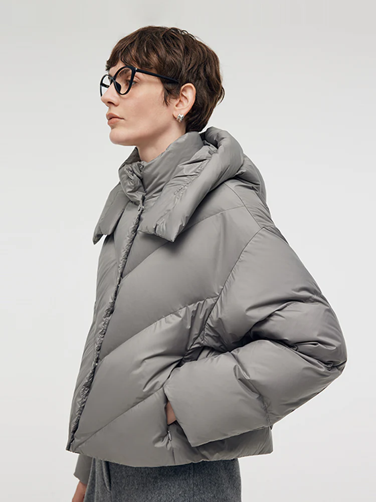 Hooded Short Goose Down Jacket - Image 6