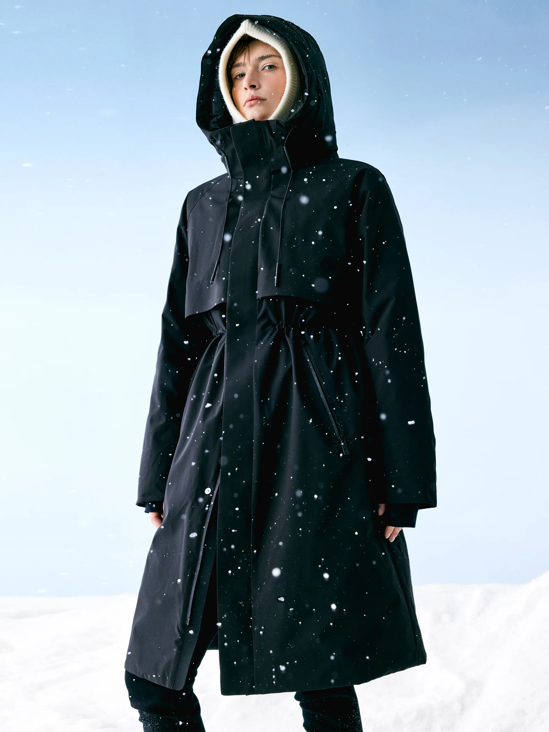 Hooded Unisex Goose Down Trench Coat