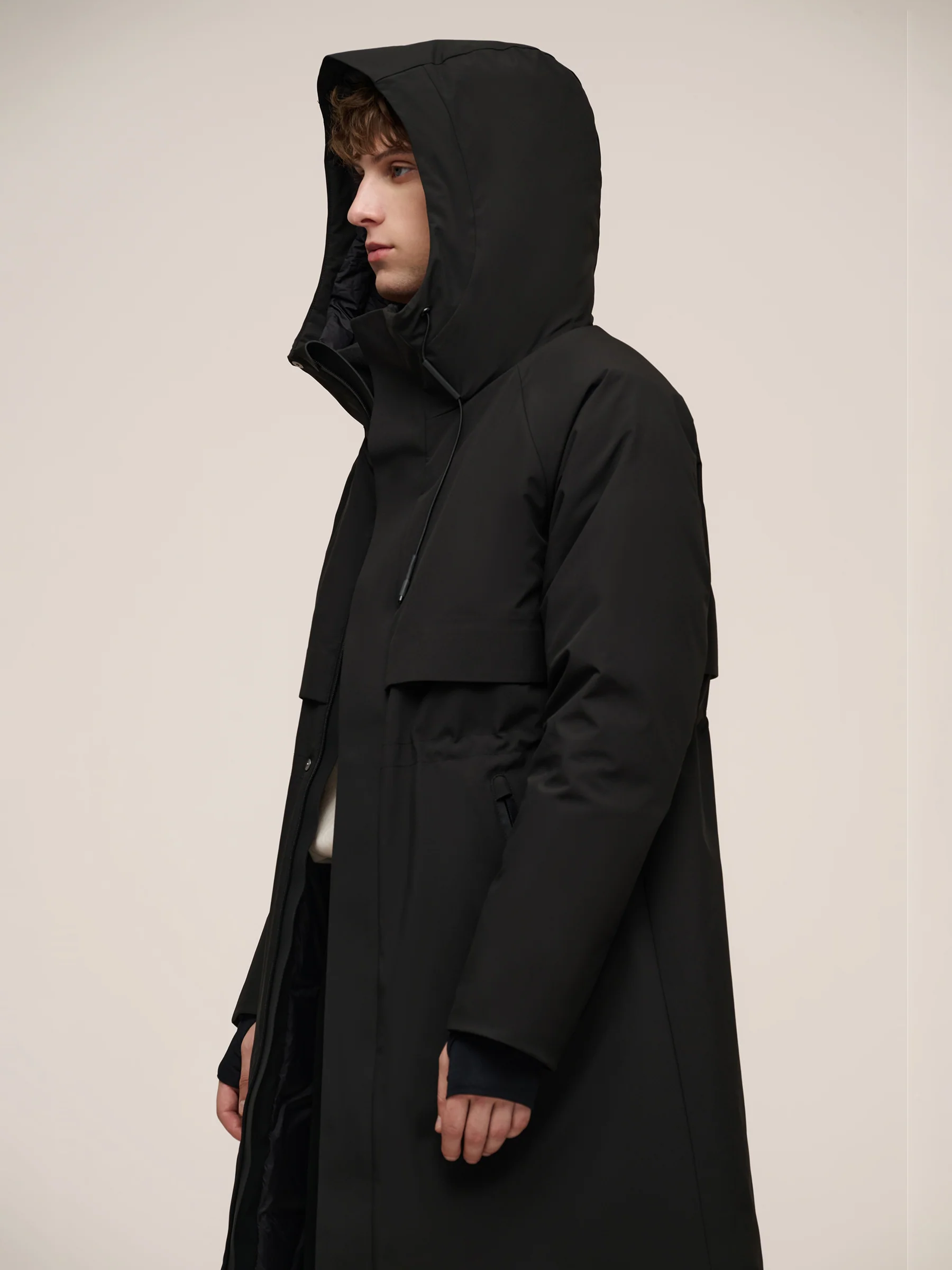 Hooded Unisex Goose Down Trench Coat - Image 11