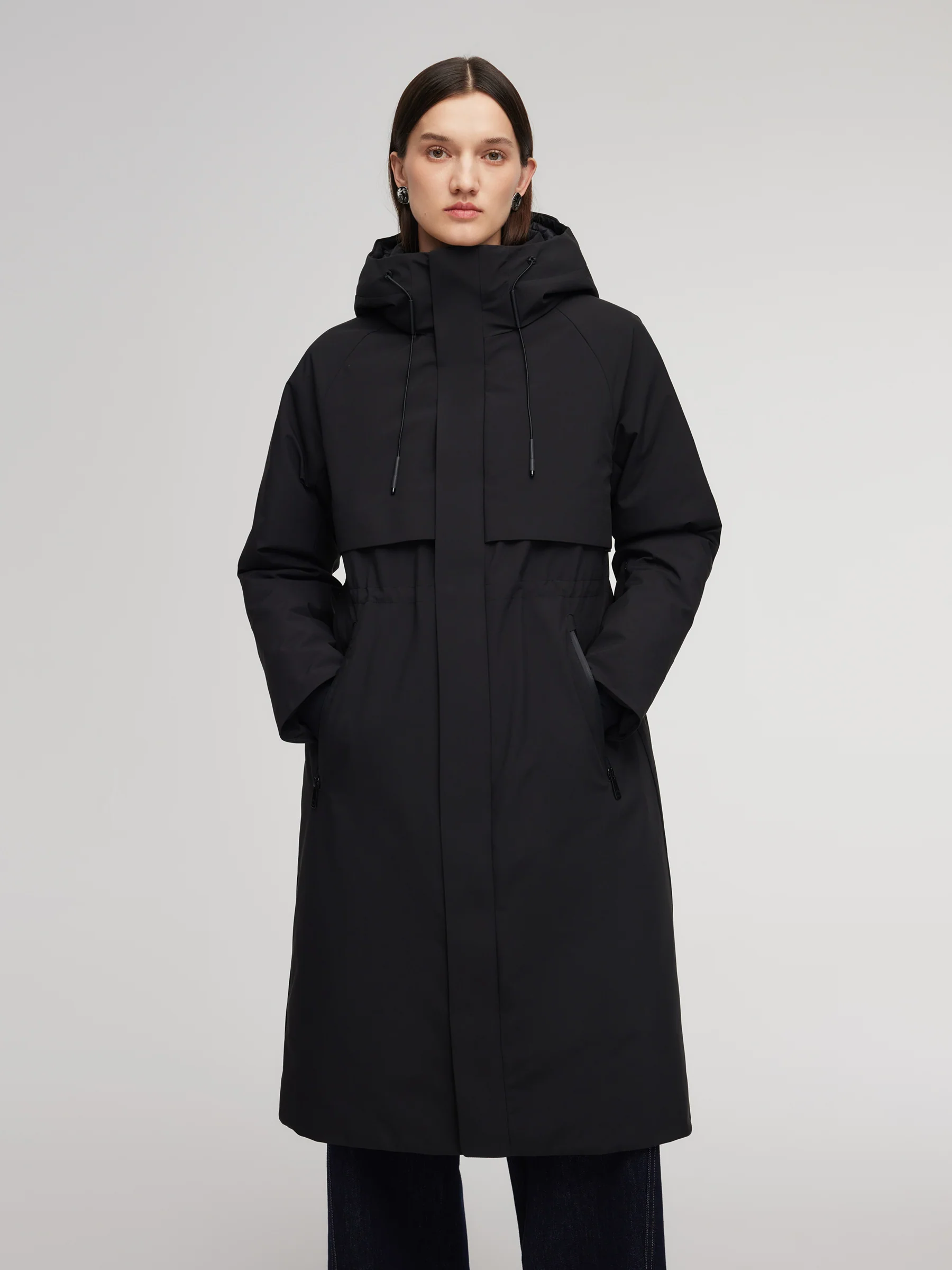 Hooded Unisex Goose Down Trench Coat - Image 2