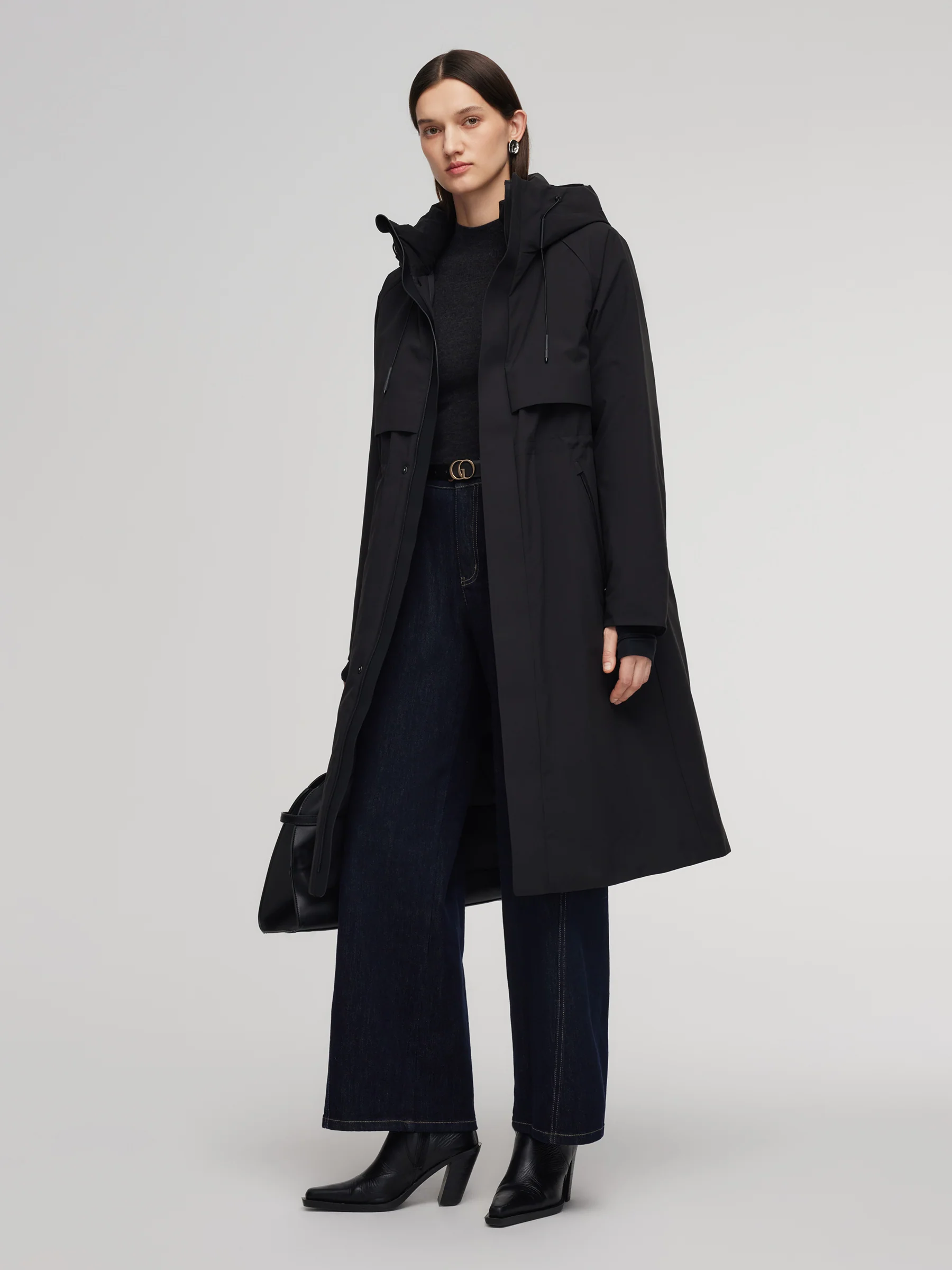 Hooded Unisex Goose Down Trench Coat - Image 7
