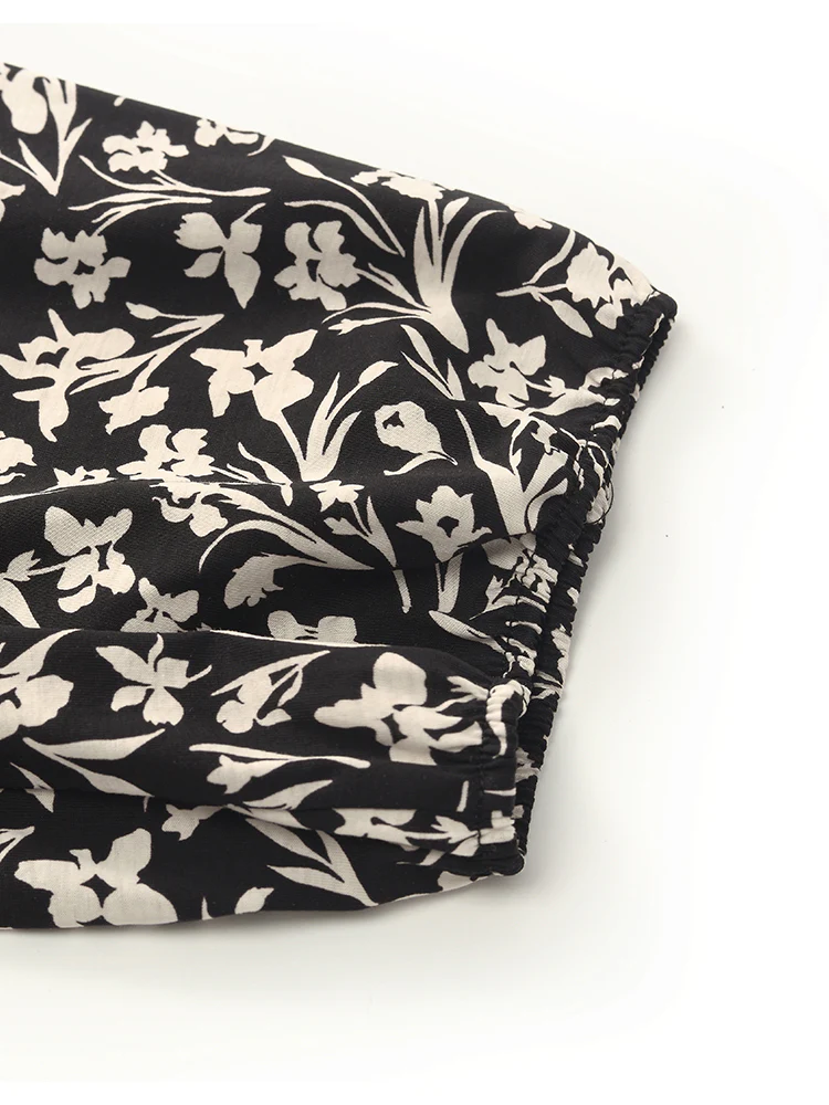 Iris Print V-Neck Tied Women Midi Dress - Image 15