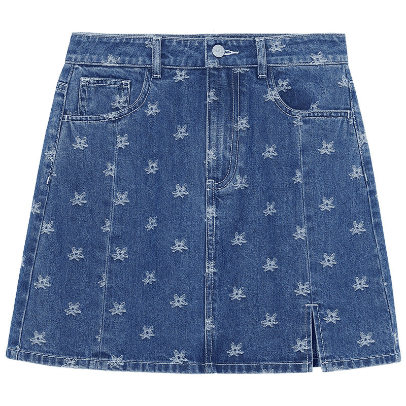 Jacquard Denim Half Women Skirt - Image 7