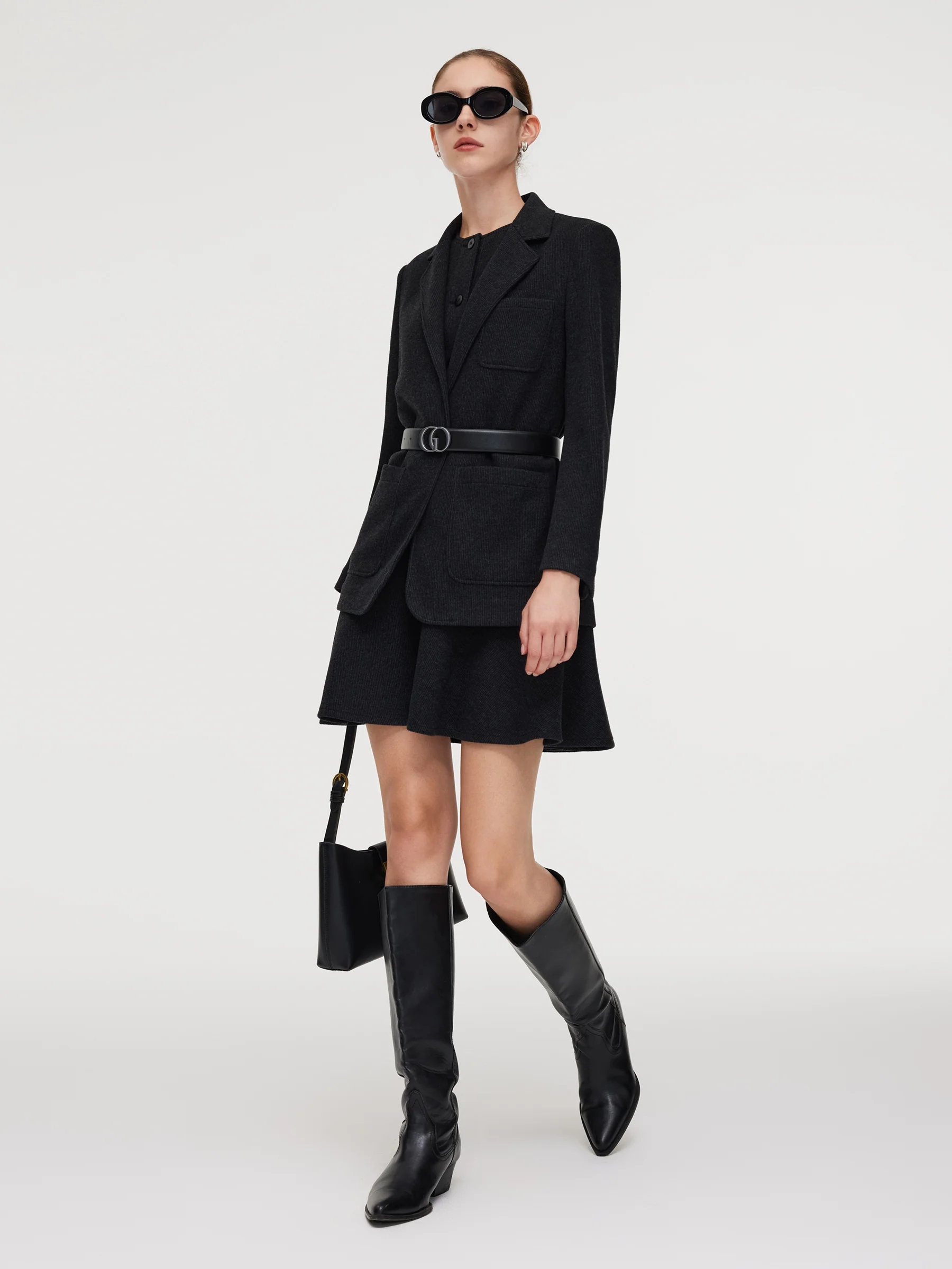 Pre-Order Knit Blazer And Sleeveless Mini Dress Two-Piece Set - Image 7