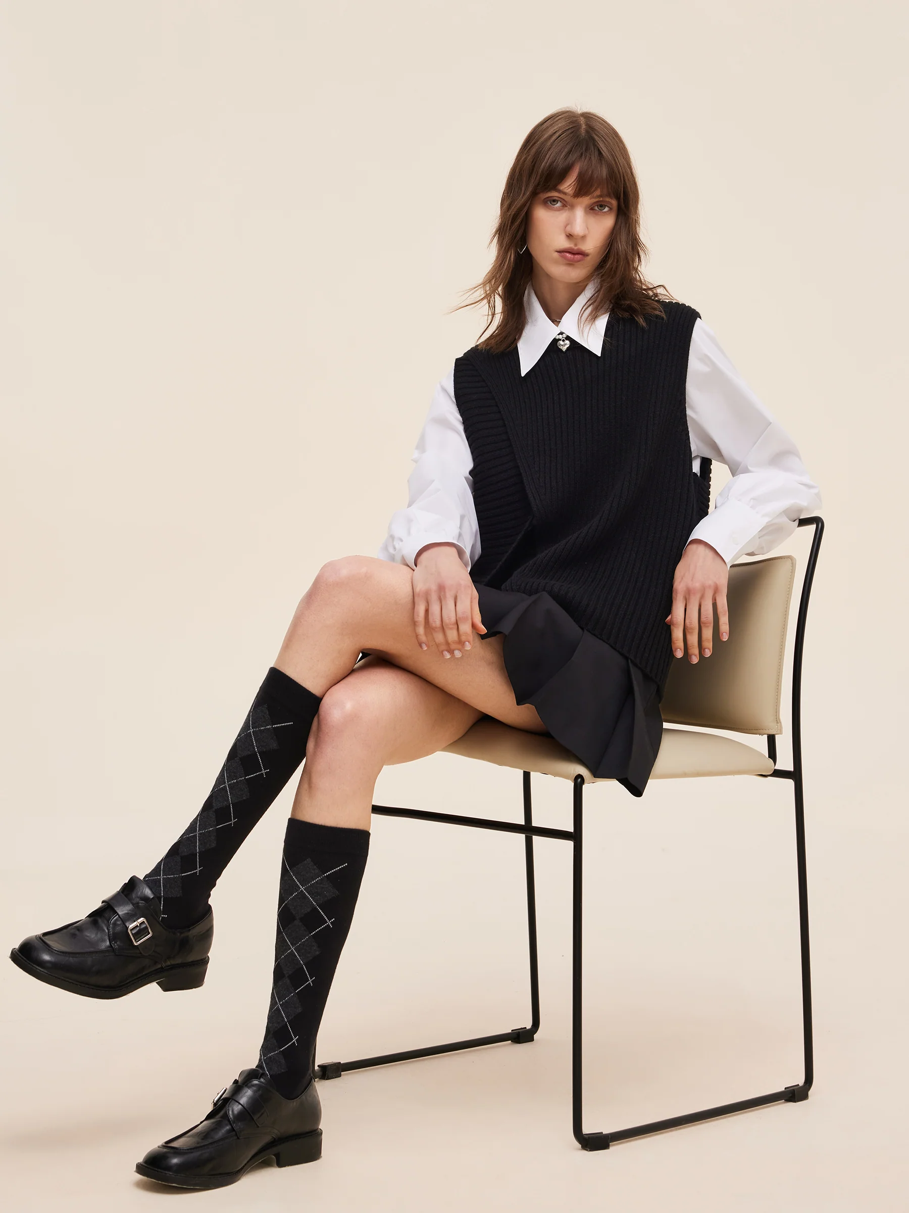 Knit Tank Top And Long Sleeve Shirt Two-Piece Set - Image 7