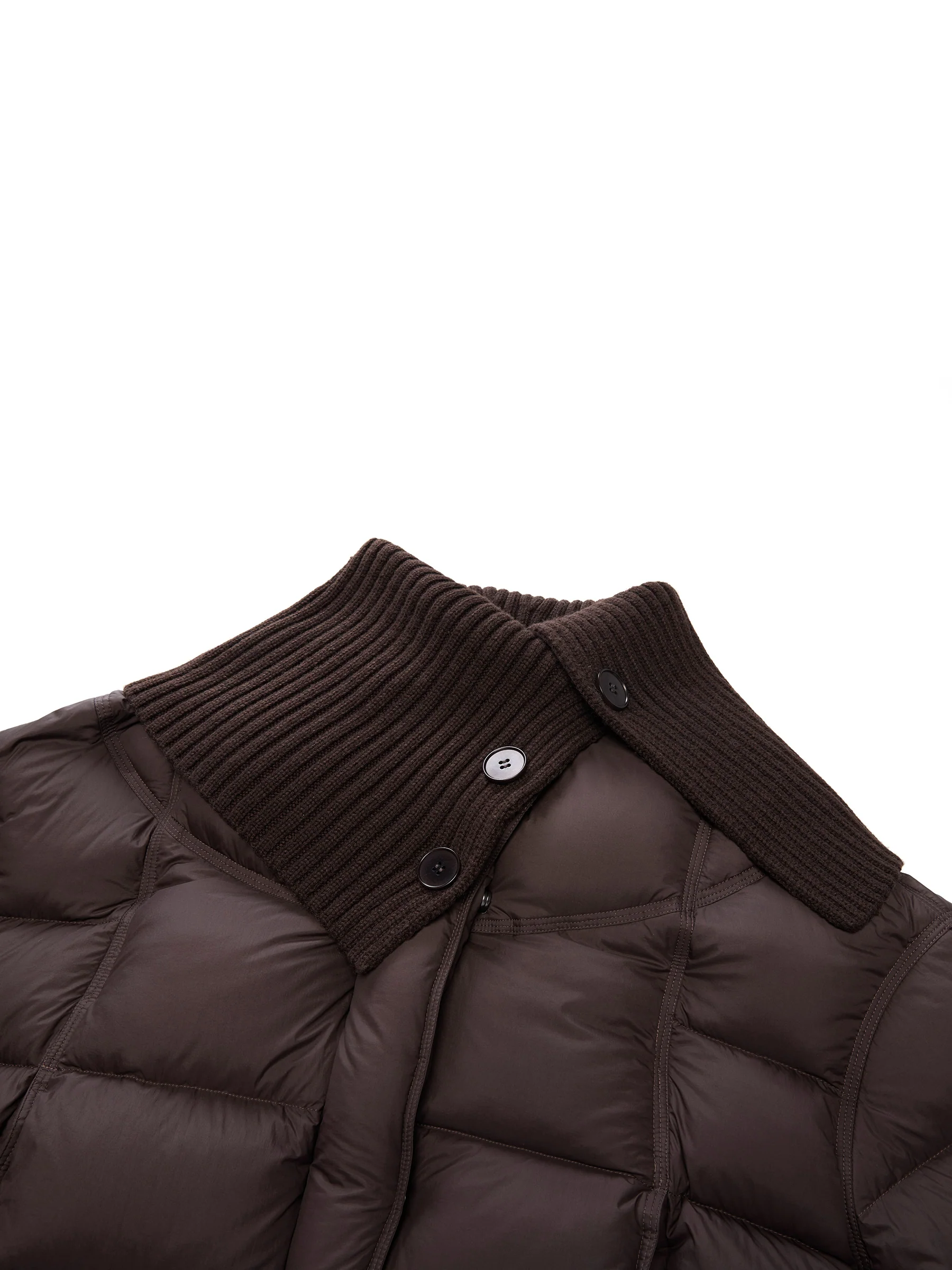 Cocoon Knitted Convertible Collar Goose Down Jacket - Image 15