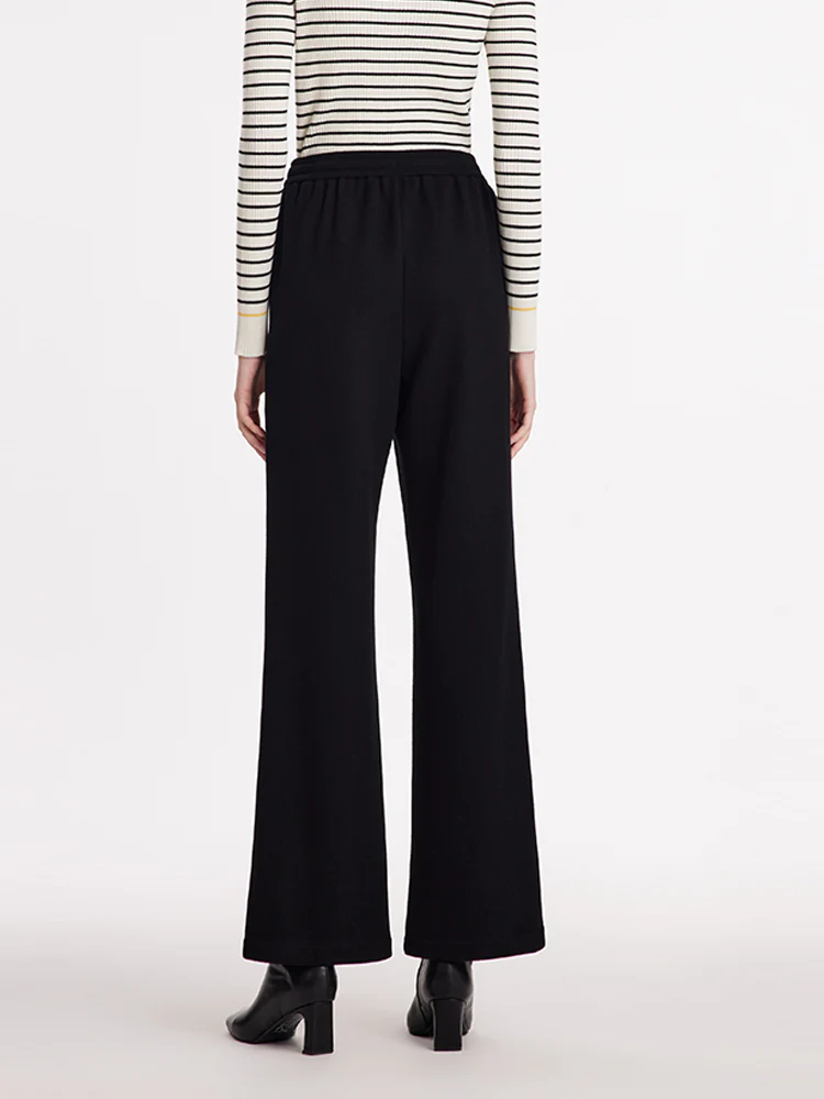 Knitted Straight Women Pants With Elastic Waistband - Image 5