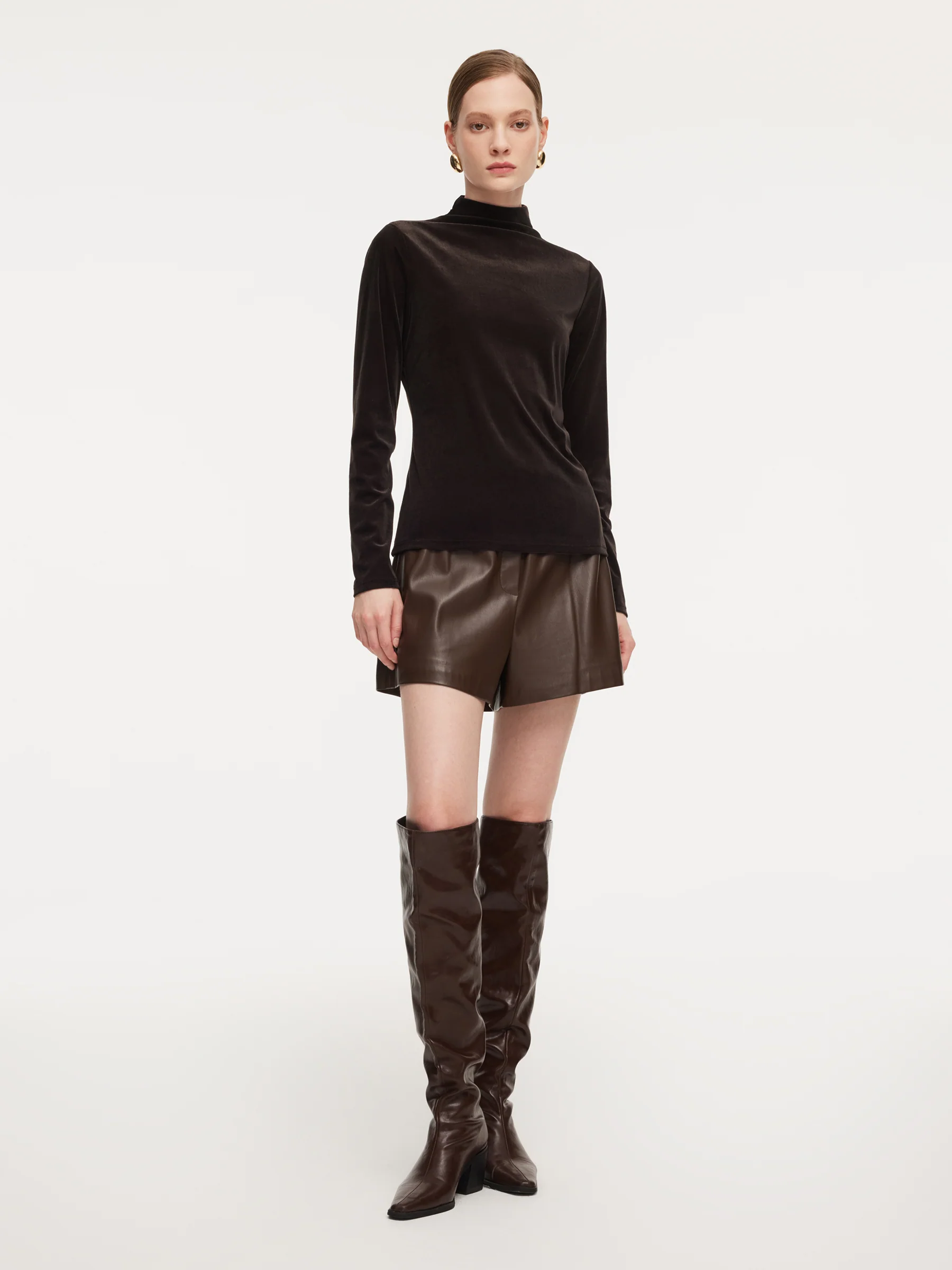 Lace Sequins Camisole And Velvet Knit Top Two-Piece Set - Image 4