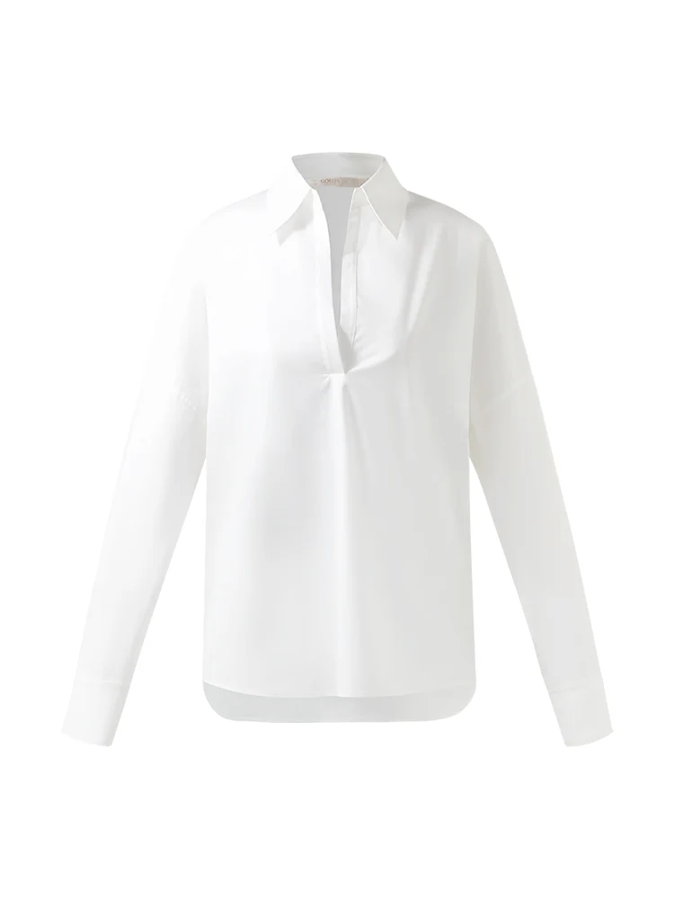 Lapel Oversized V-Neck Women Shirt - Image 7