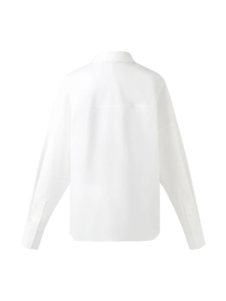 Lapel Oversized V-Neck Women Shirt - Image 8