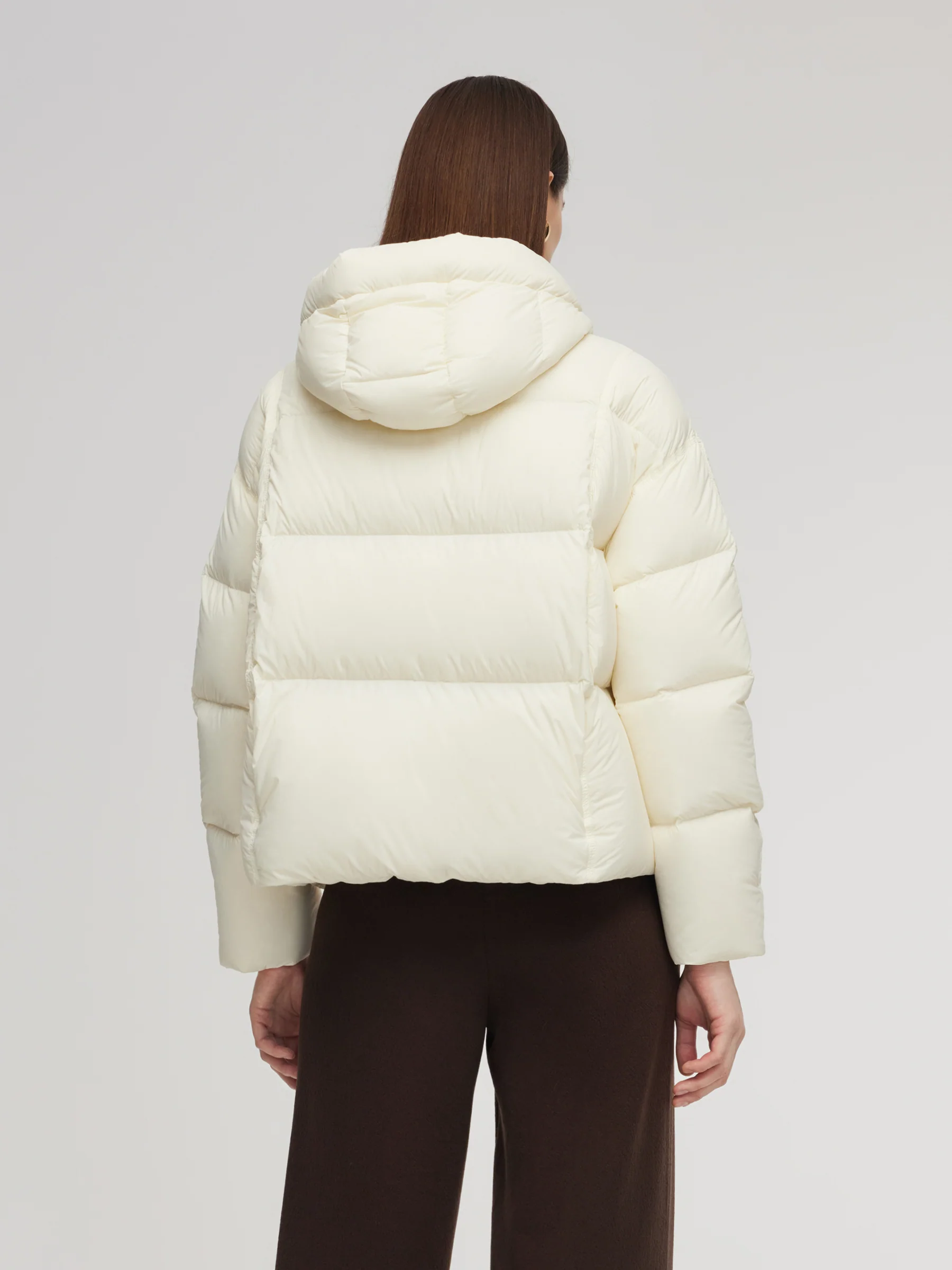 Lightweight Drawstring Hem Hooded Goose Down Jacket - Image 4
