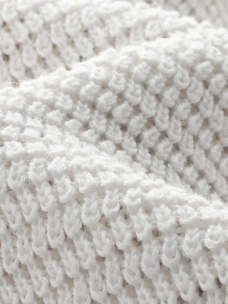 Linen Cotton Sequins Women Open-Knit Top - Image 9