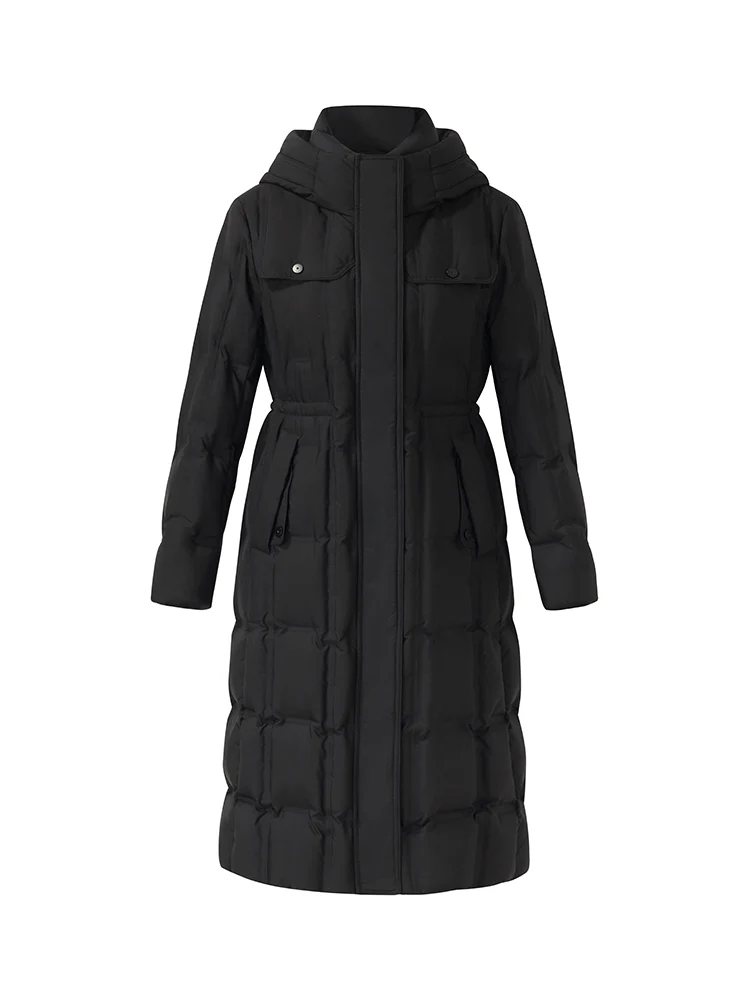 Longline Hooded Goose Down Coat - Image 2
