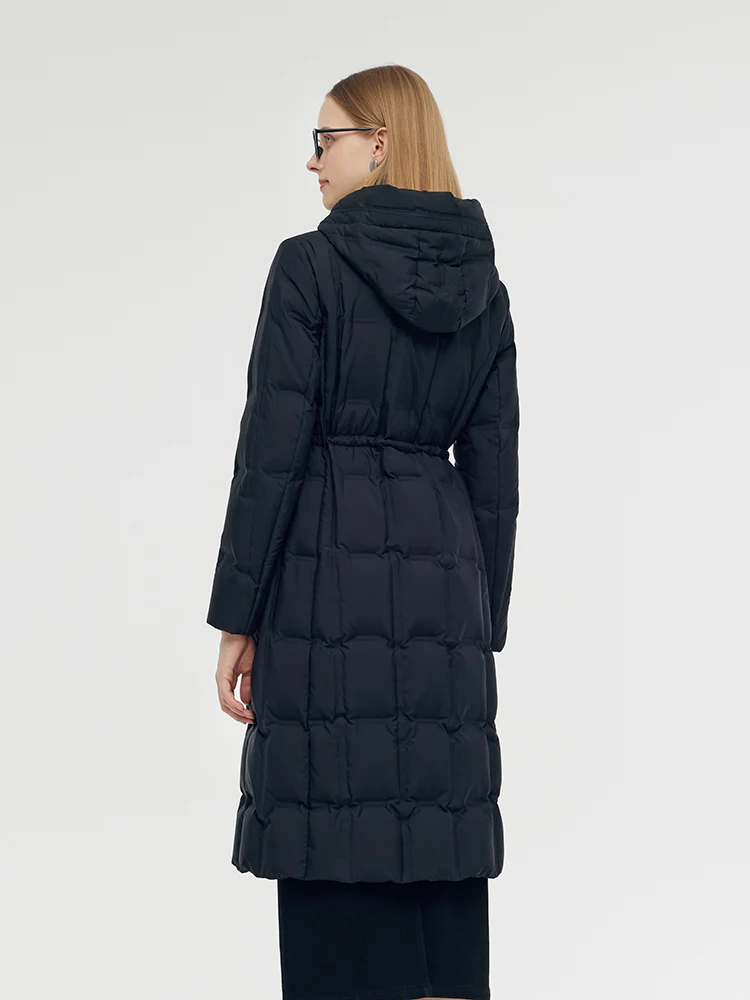 Longline Hooded Goose Down Coat - Image 4