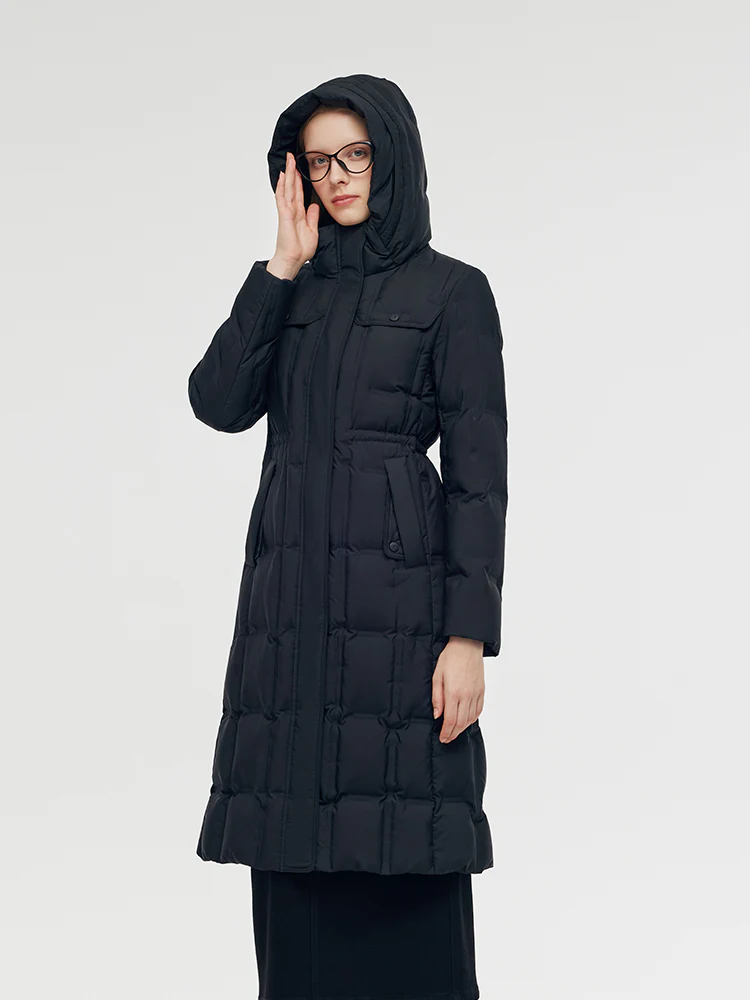 Longline Hooded Goose Down Coat - Image 6