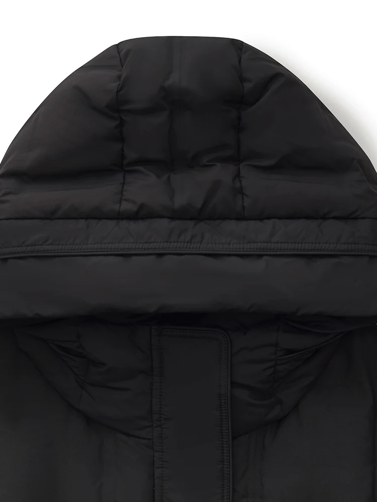 Longline Hooded Goose Down Coat - Image 9