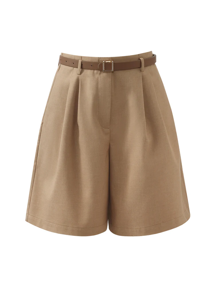 Loose A-Line Women Shorts With Belt - Image 8
