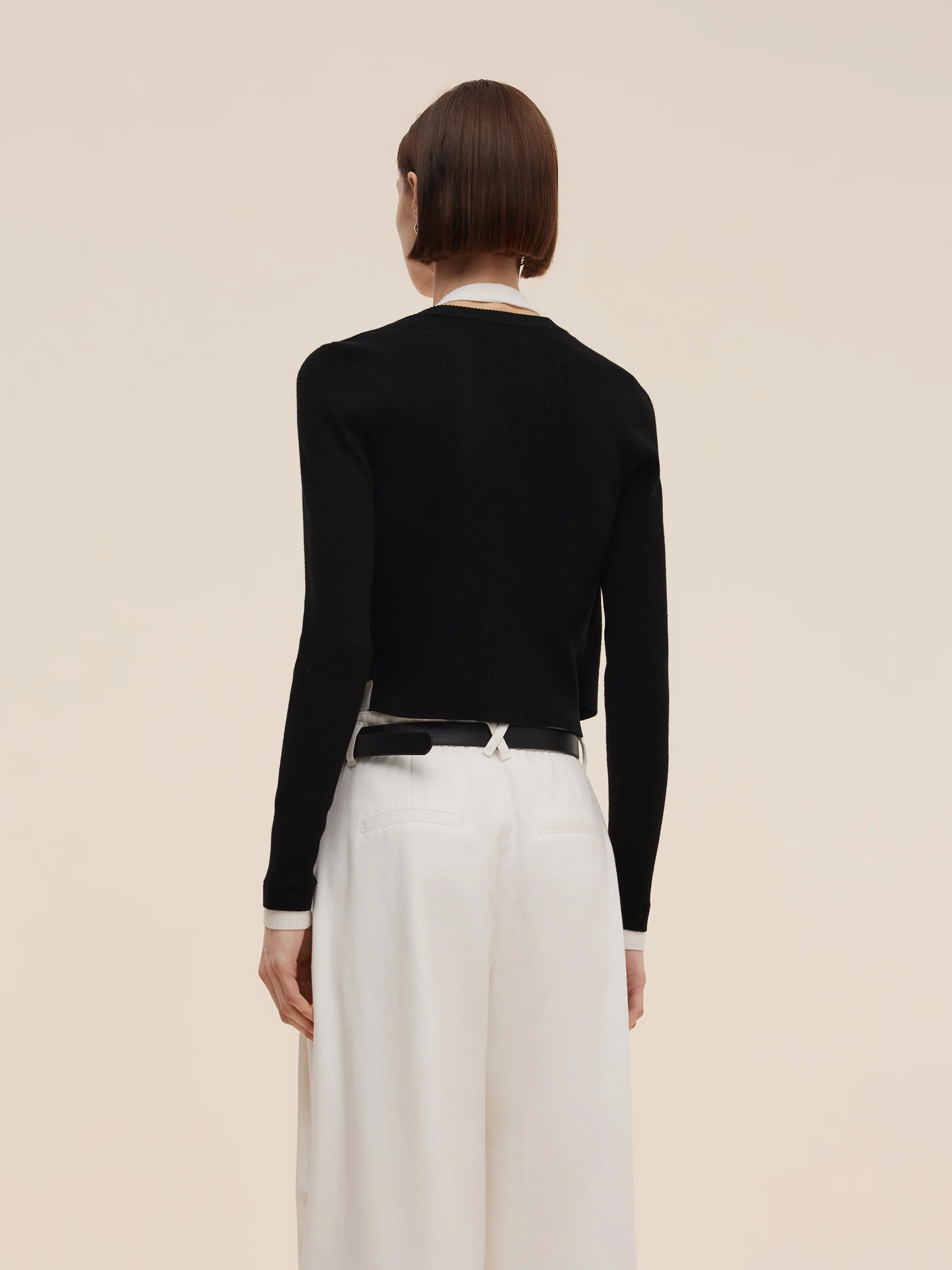 Lyocell Blend Faux-Layered Women Knit Top - Image 4