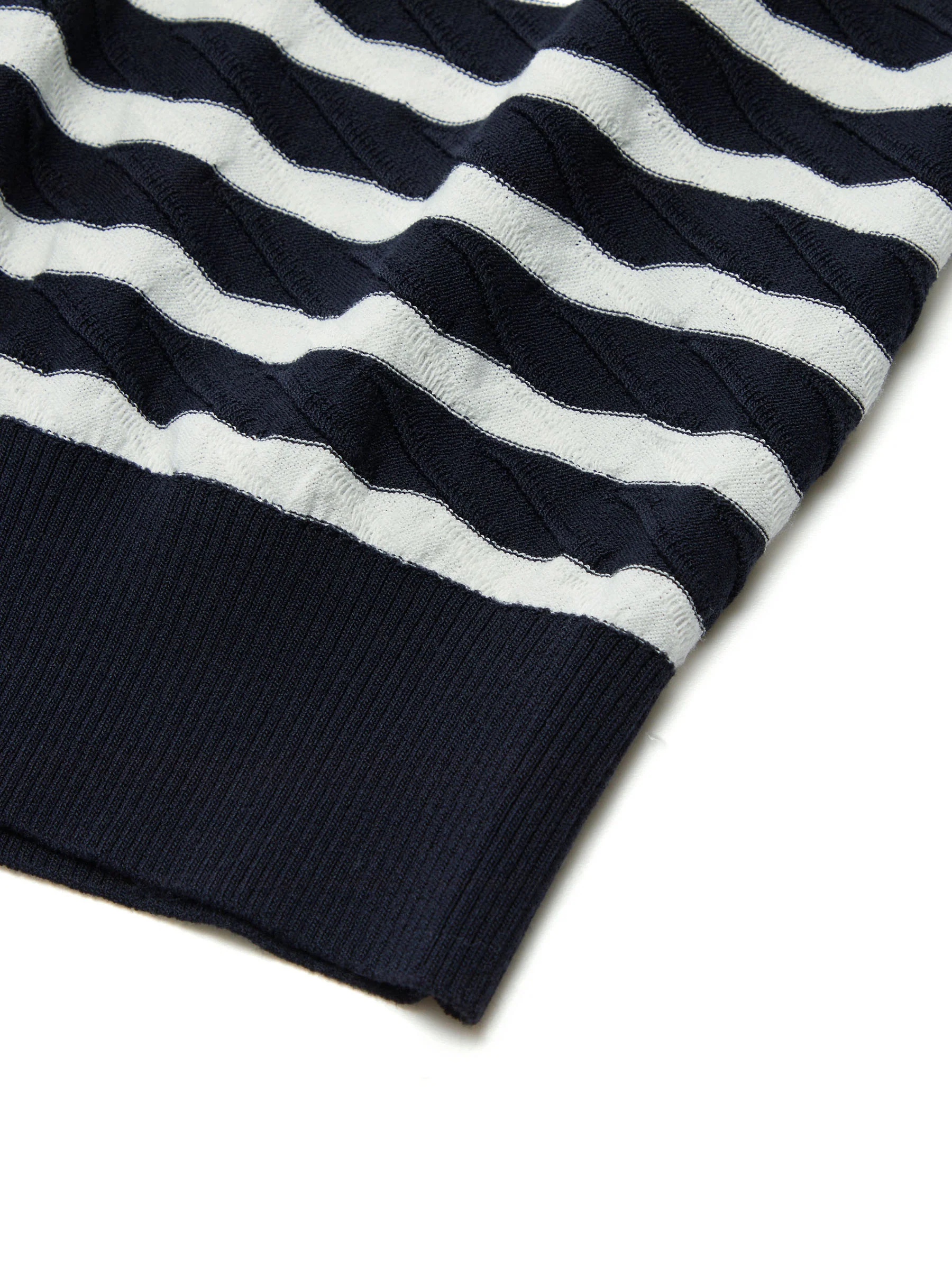 Lyocell Blend Stripe Round Neck Women Knit Top - Image 8