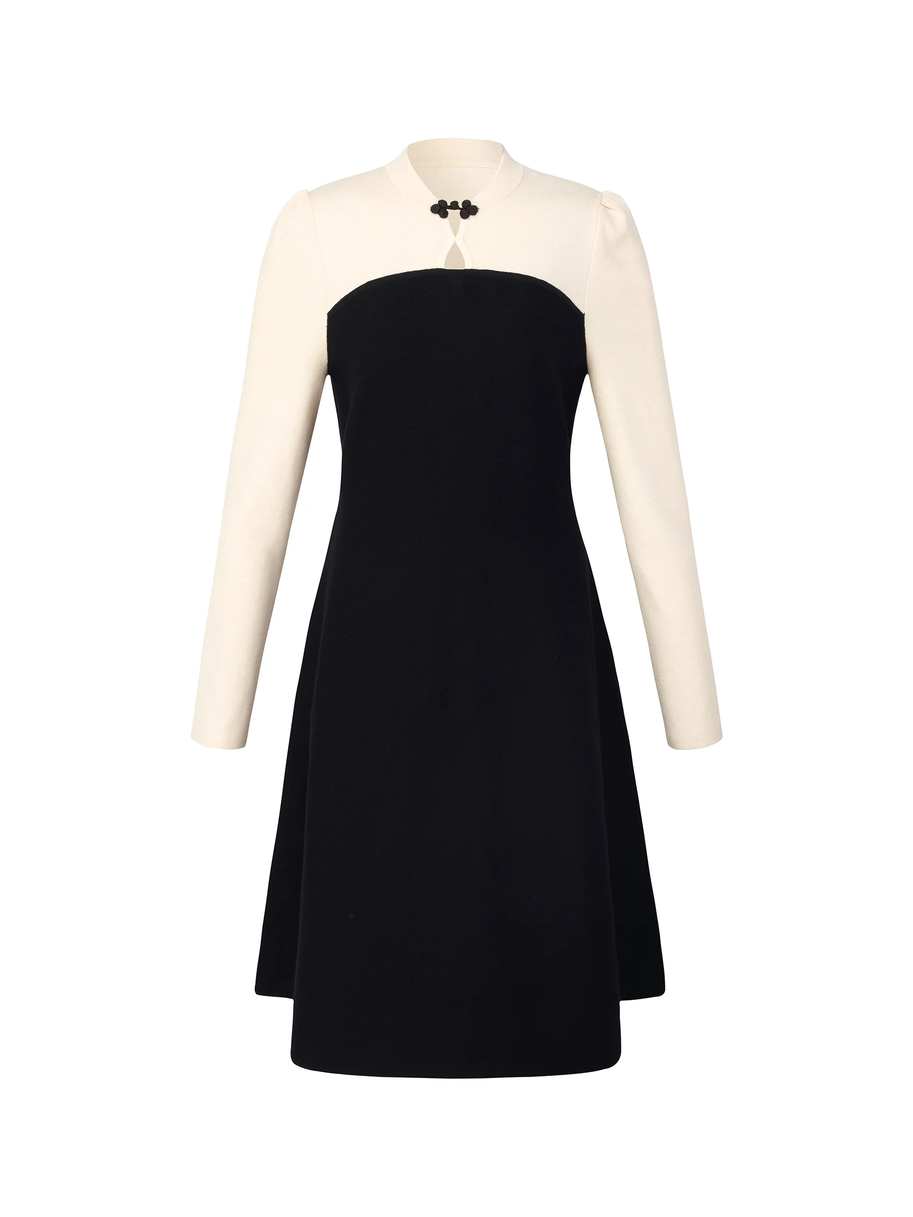 Lyocell Wool Blend Women Knit Qipao Midi Dress - Image 6