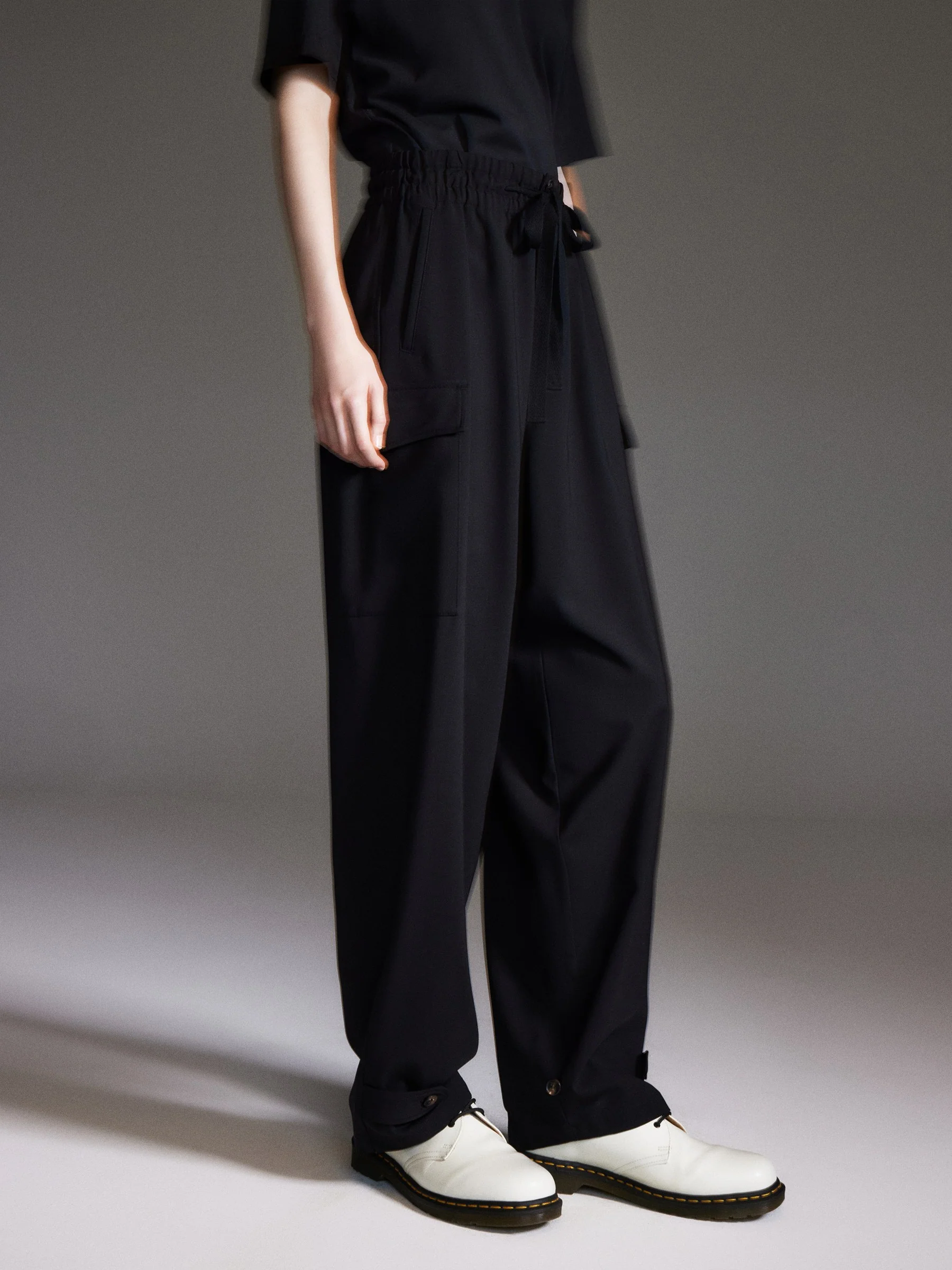 Machine Washable Wool Blend Unisex Straight Leg Pants - Image 7
