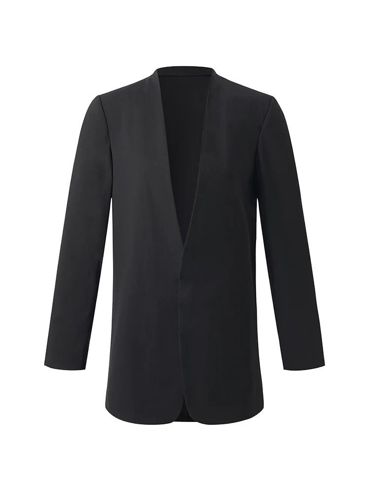 Machine Washable Wool Collarless Unisex Blazer - Image 6