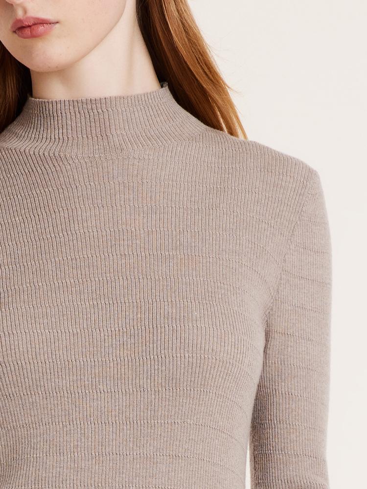 Machine Washable Wool Mock Neck Women Sweater - Image 6