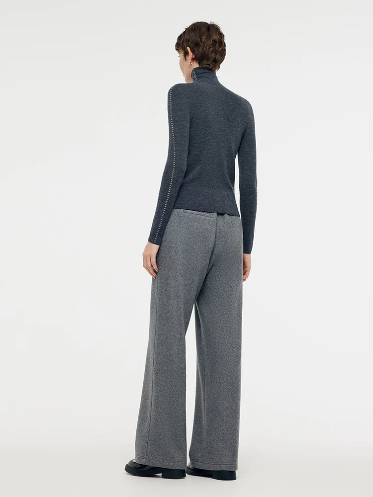 Machine Washable Wool Turtleneck Women Knit Top - Image 6
