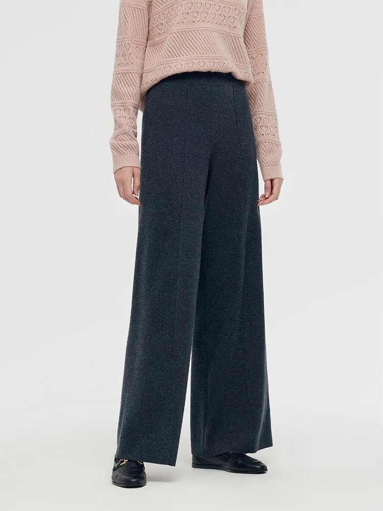 Machine Washable Wool Wide Leg Women Pants - Image 13