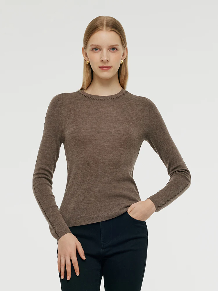 Machine Washable Wool Women Knit Top - Image 2