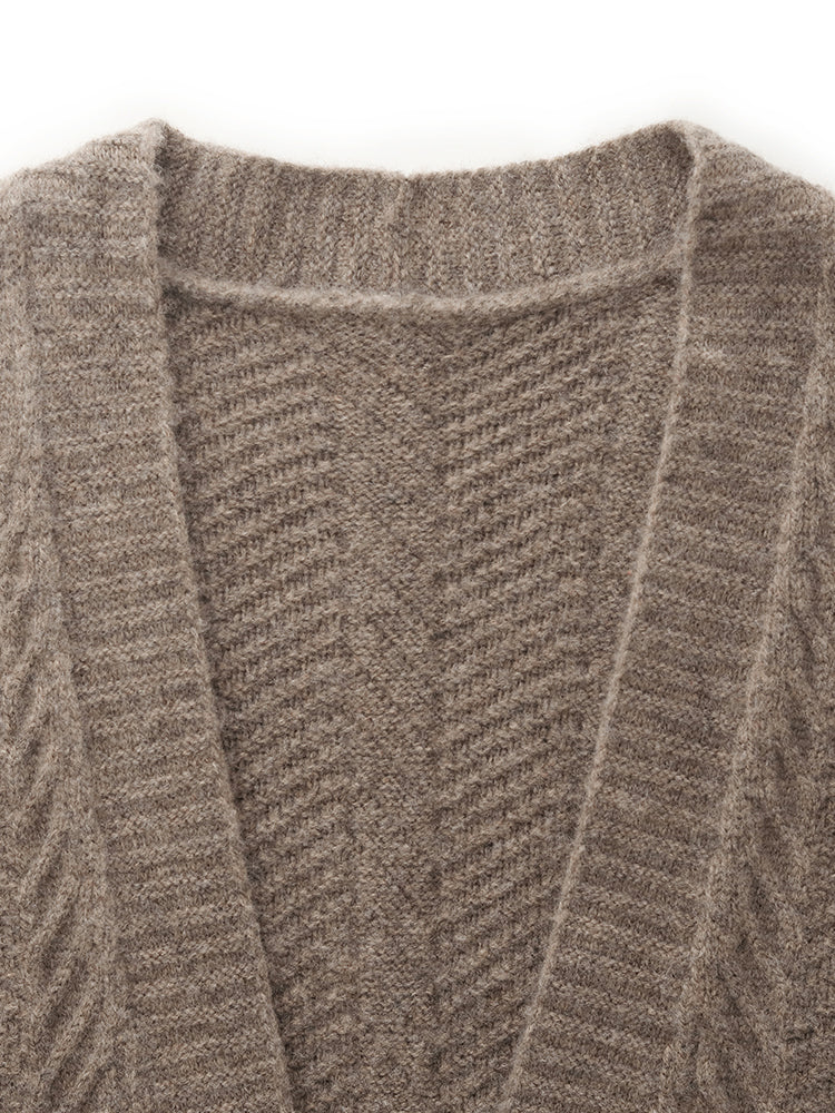 Machine Washable Wool Women Long Cardigan - Image 17