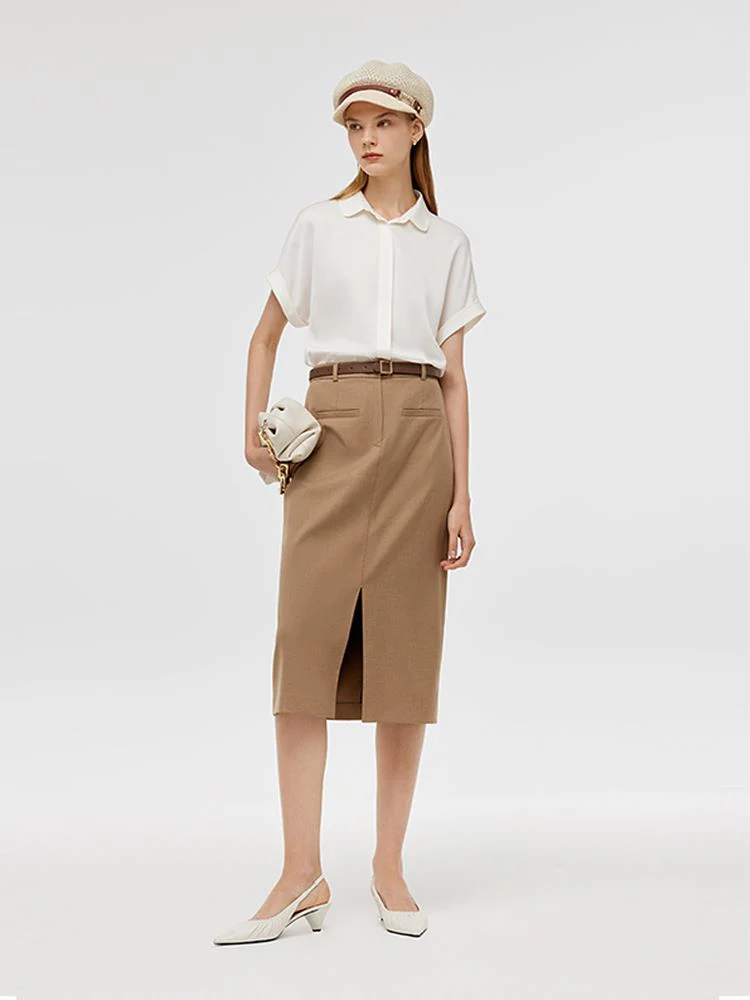 Mulberry Silk Lapel Women Shirt - Image 3