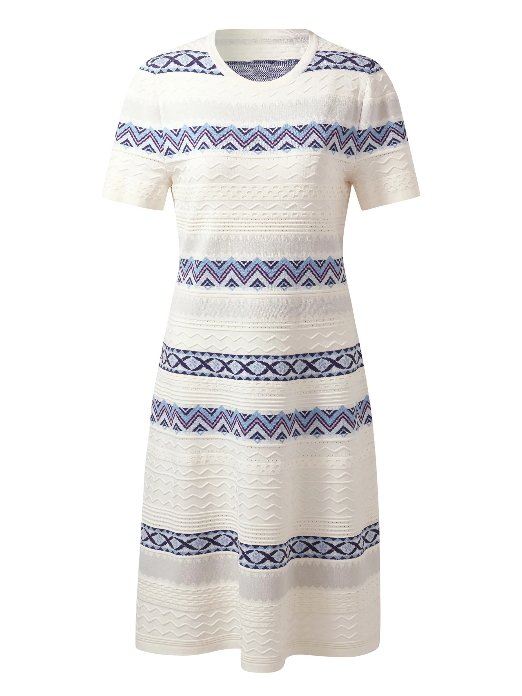 Multicolored Jacquard Women Knit Mini Dress - Image 6