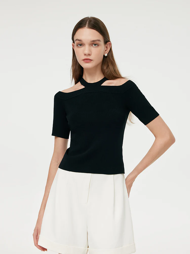 Off-shoulder Women Knit Top - Image 2