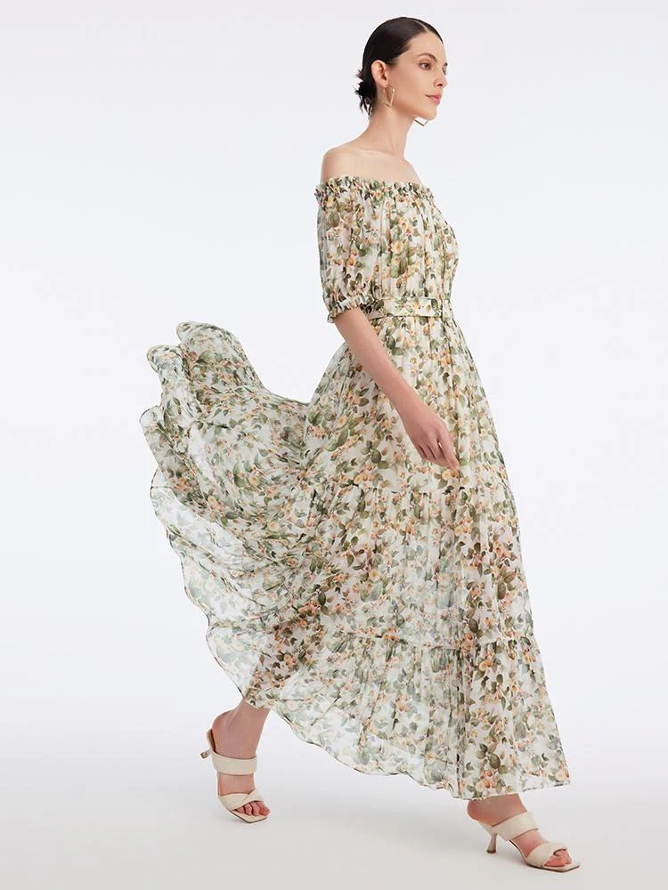 Silk Floral Print Maxi Dress - Image 6