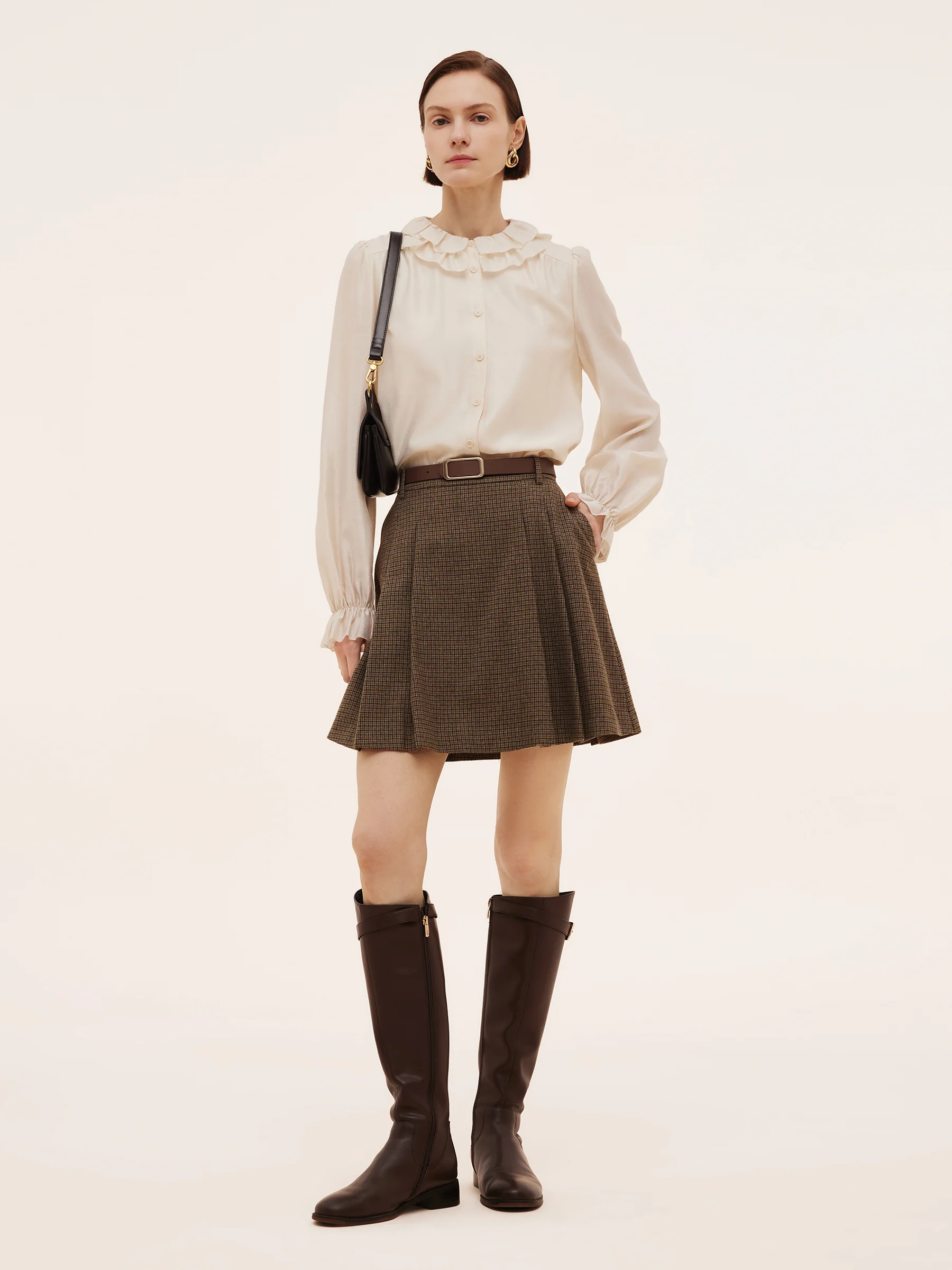 Plaid A-Line Pleated Women Skirt - Image 2